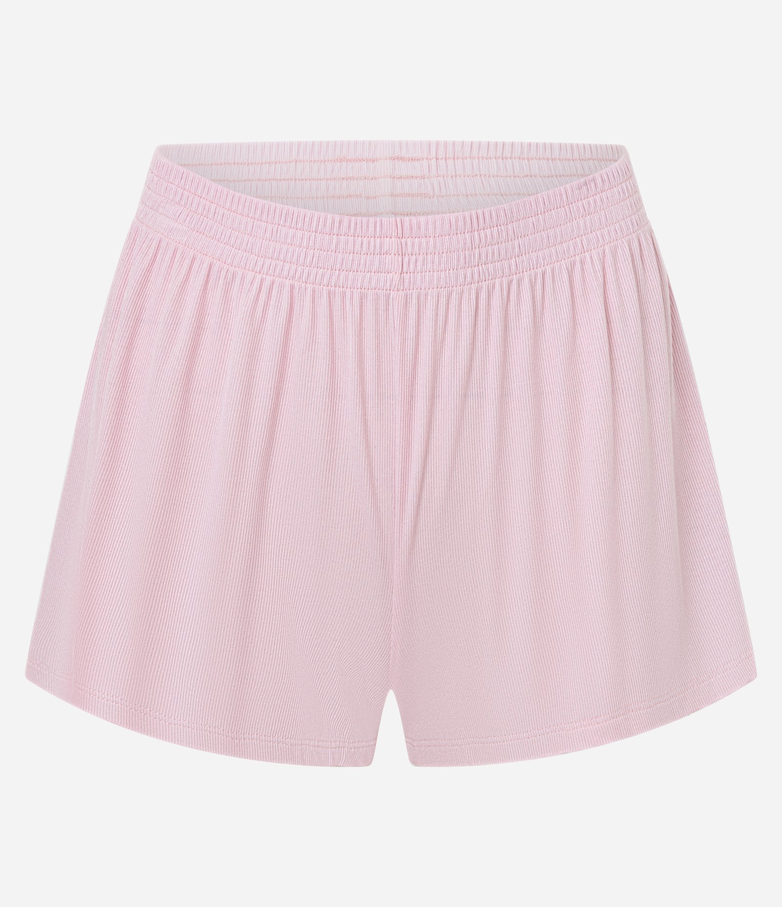 Pijama Short Doll em Ribana com Alcinha e Renda Rosa 8