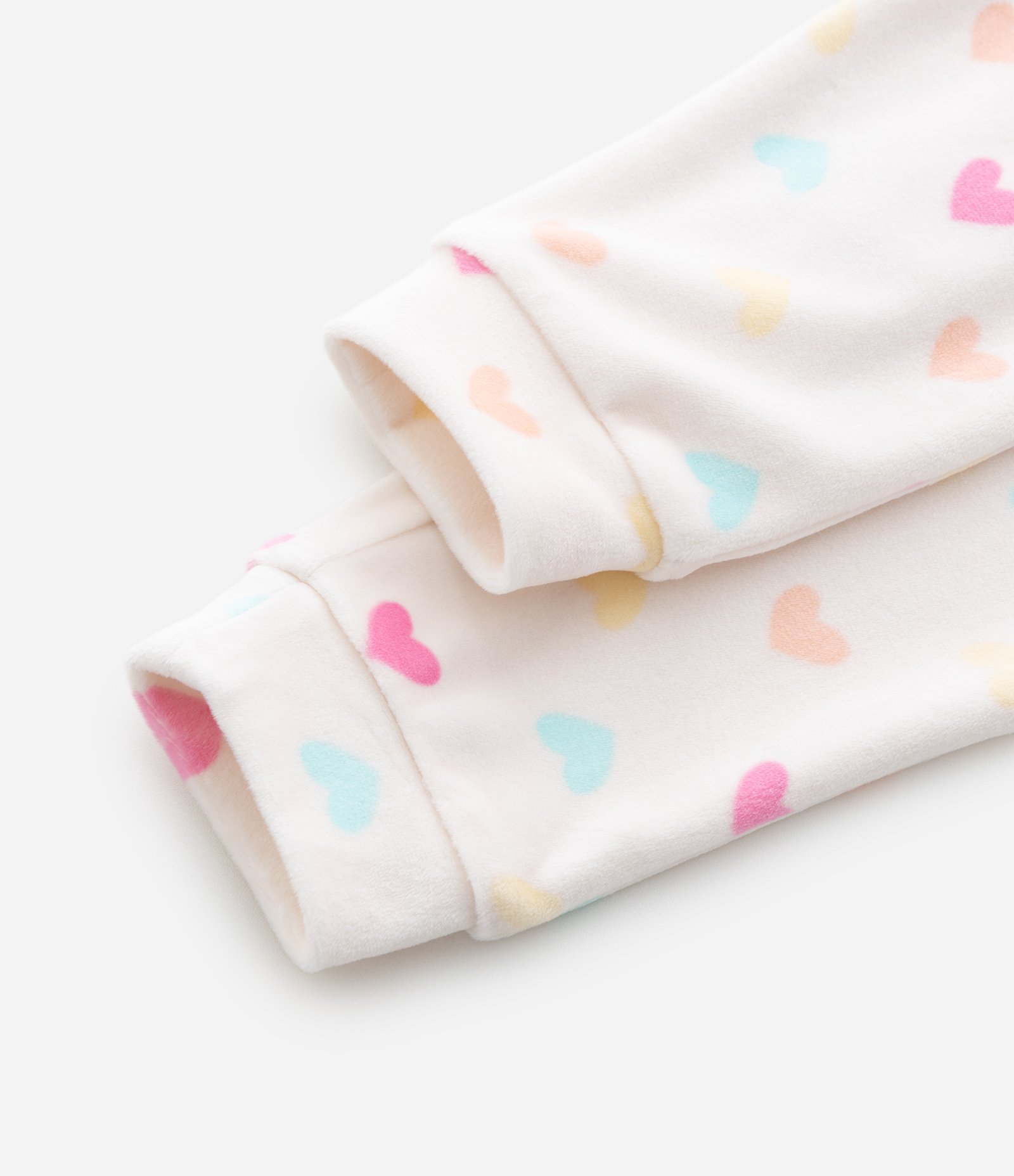 Pijama Infantil com Corações e Pompons – Tam 1 a 4 Anos Off White 9