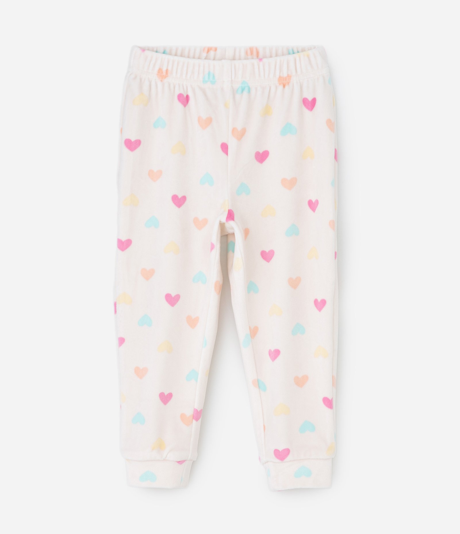 Pijama Infantil com Corações e Pompons – Tam 1 a 4 Anos Off White 4