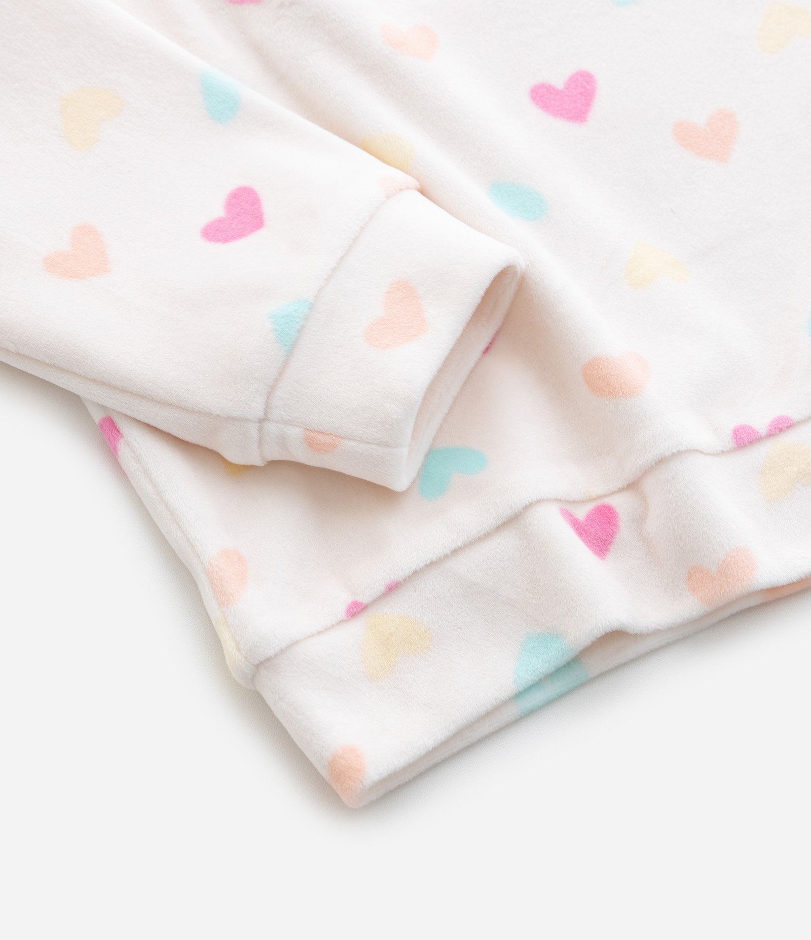 Pijama Infantil com Corações e Pompons – Tam 1 a 4 Anos Off White 7