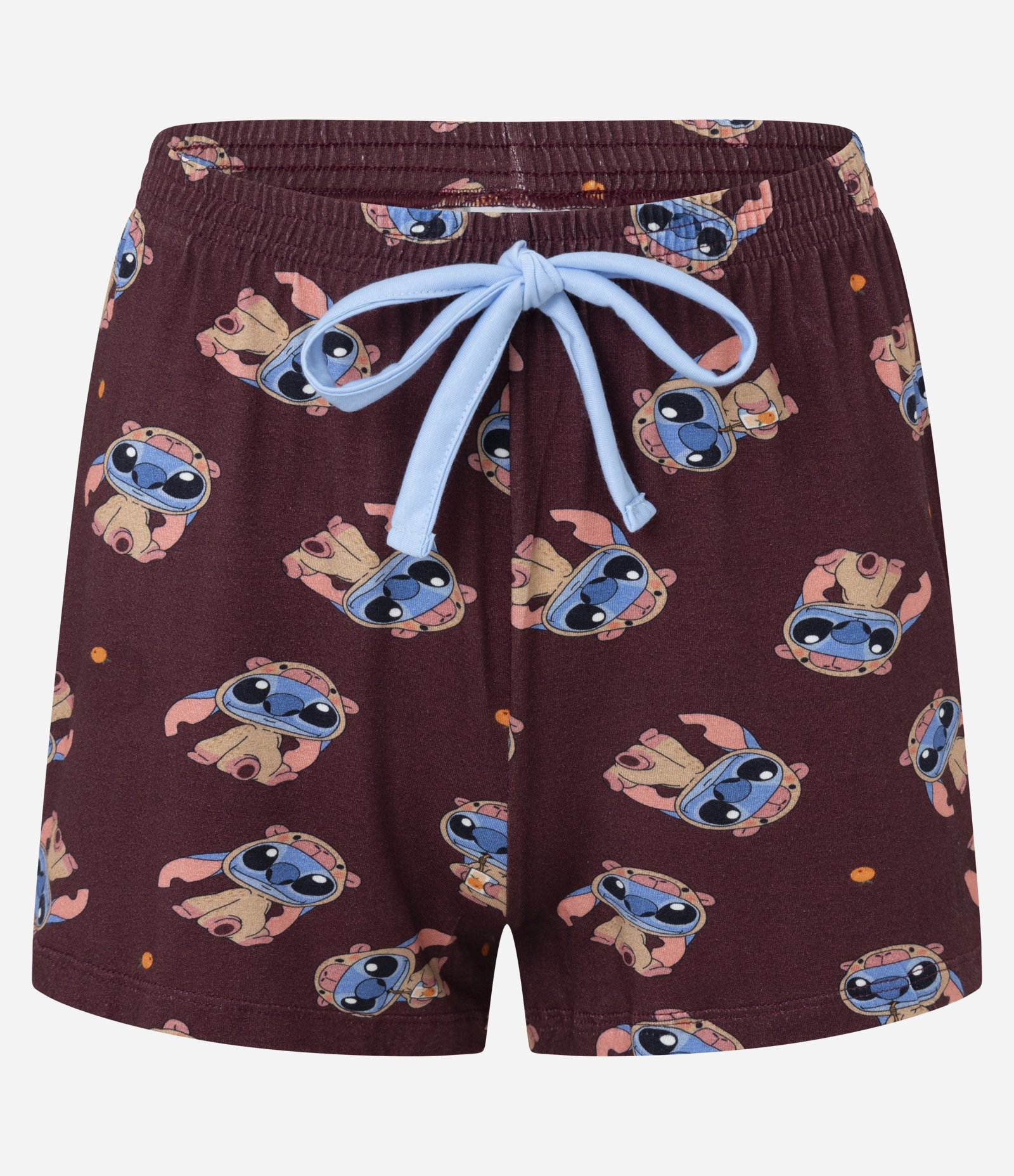 Pijama Short Doll Americano em Viscose com Estampa Stitch Capivara Marrom 6