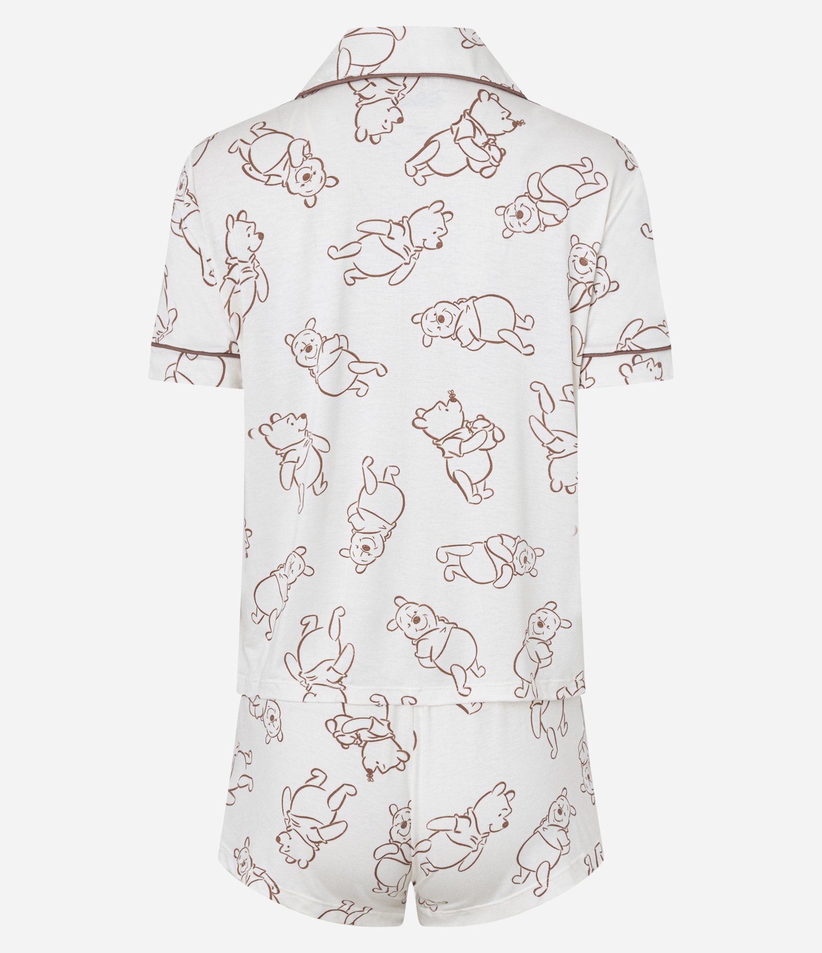 Pijama Short Doll Americano em Viscose com Estampa Ursinho Pooh Branco 5