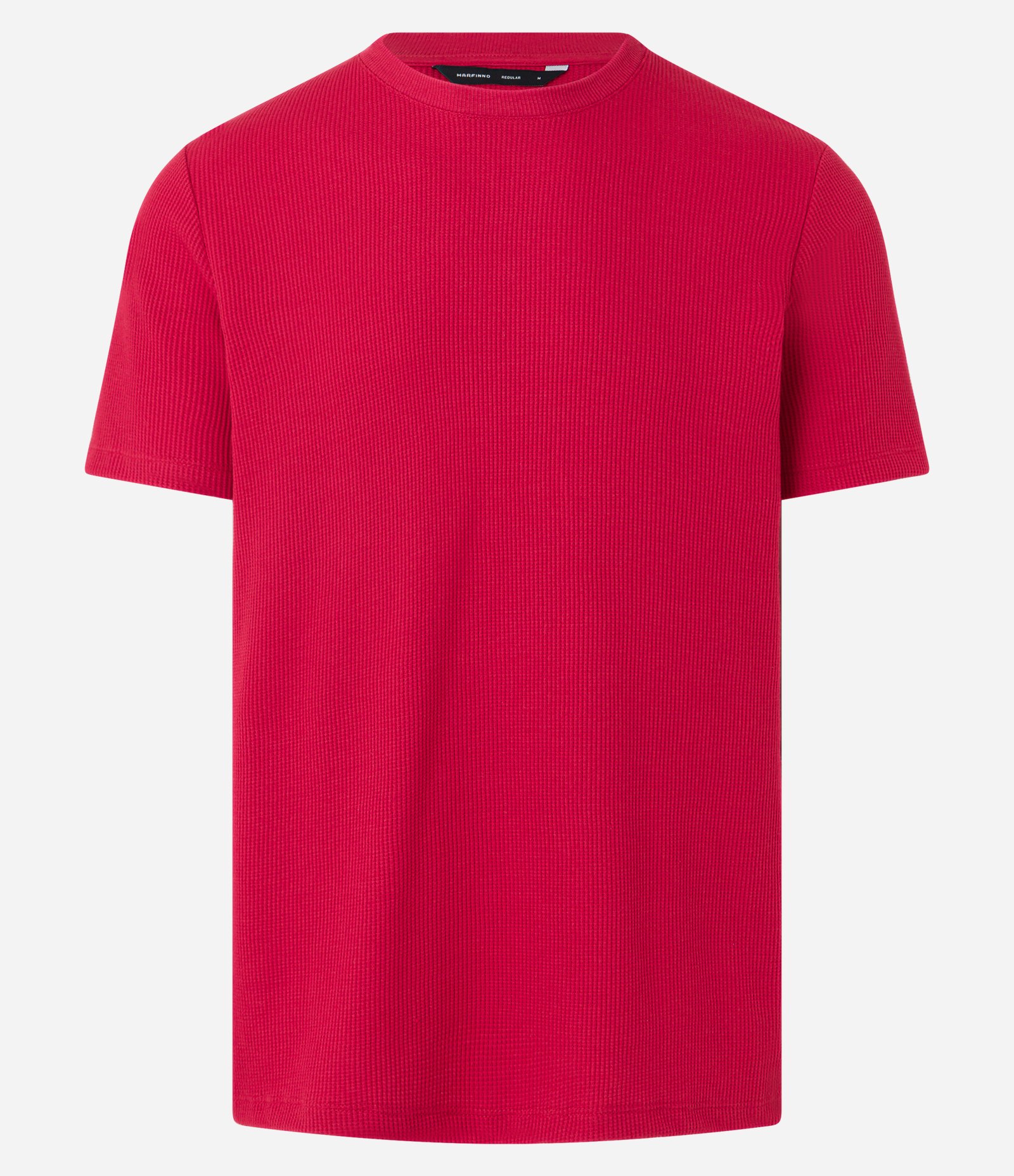 Camiseta Regular em Algodão com Textura Waffle Vermelho 6