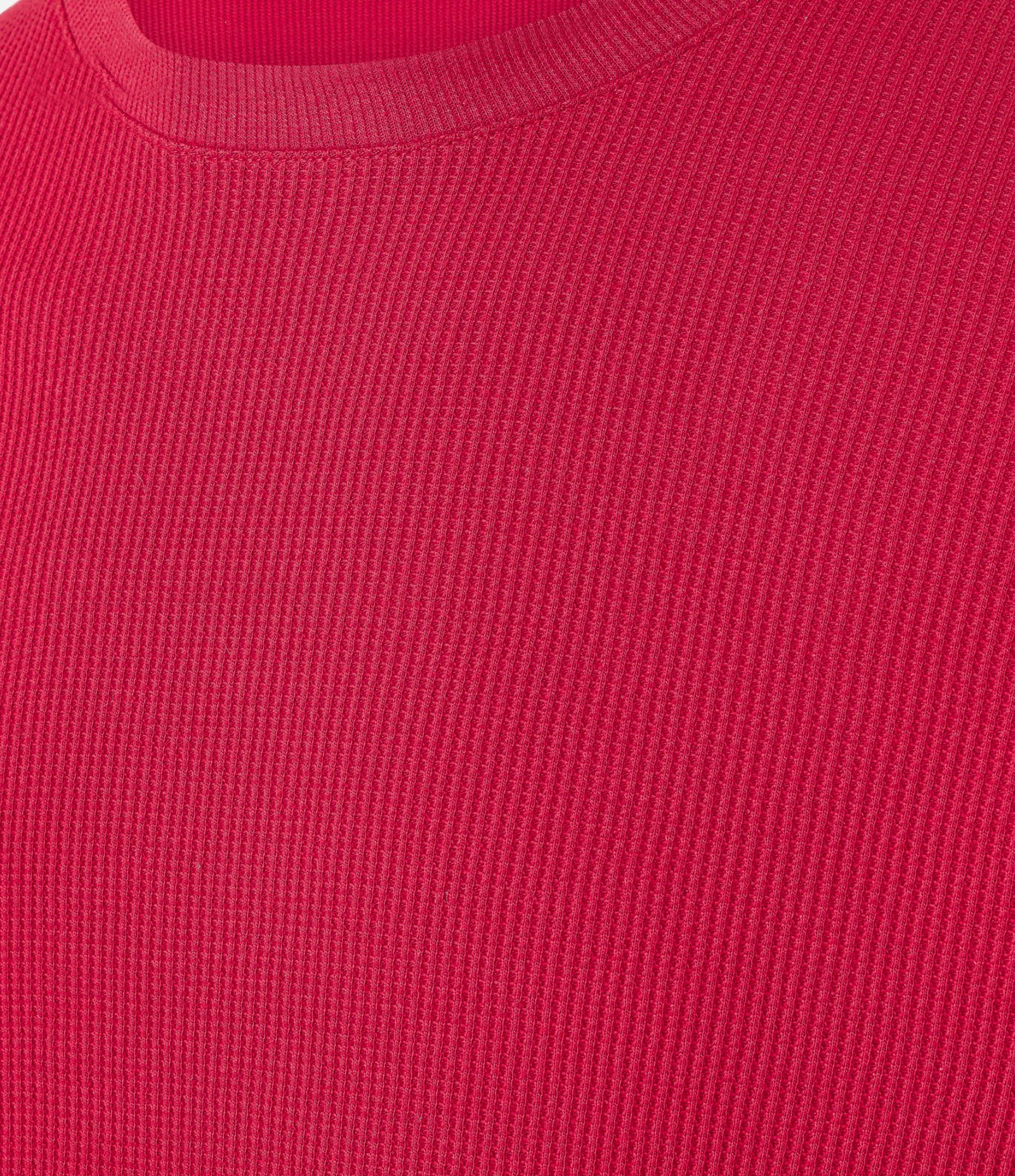 Camiseta Regular em Algodão com Textura Waffle Vermelho 8
