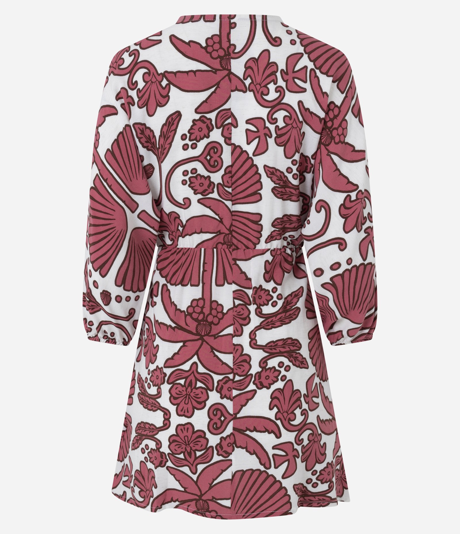 Saída de Praia Vestido Curto em Viscolinho com Estampa Floral Vermelho 6