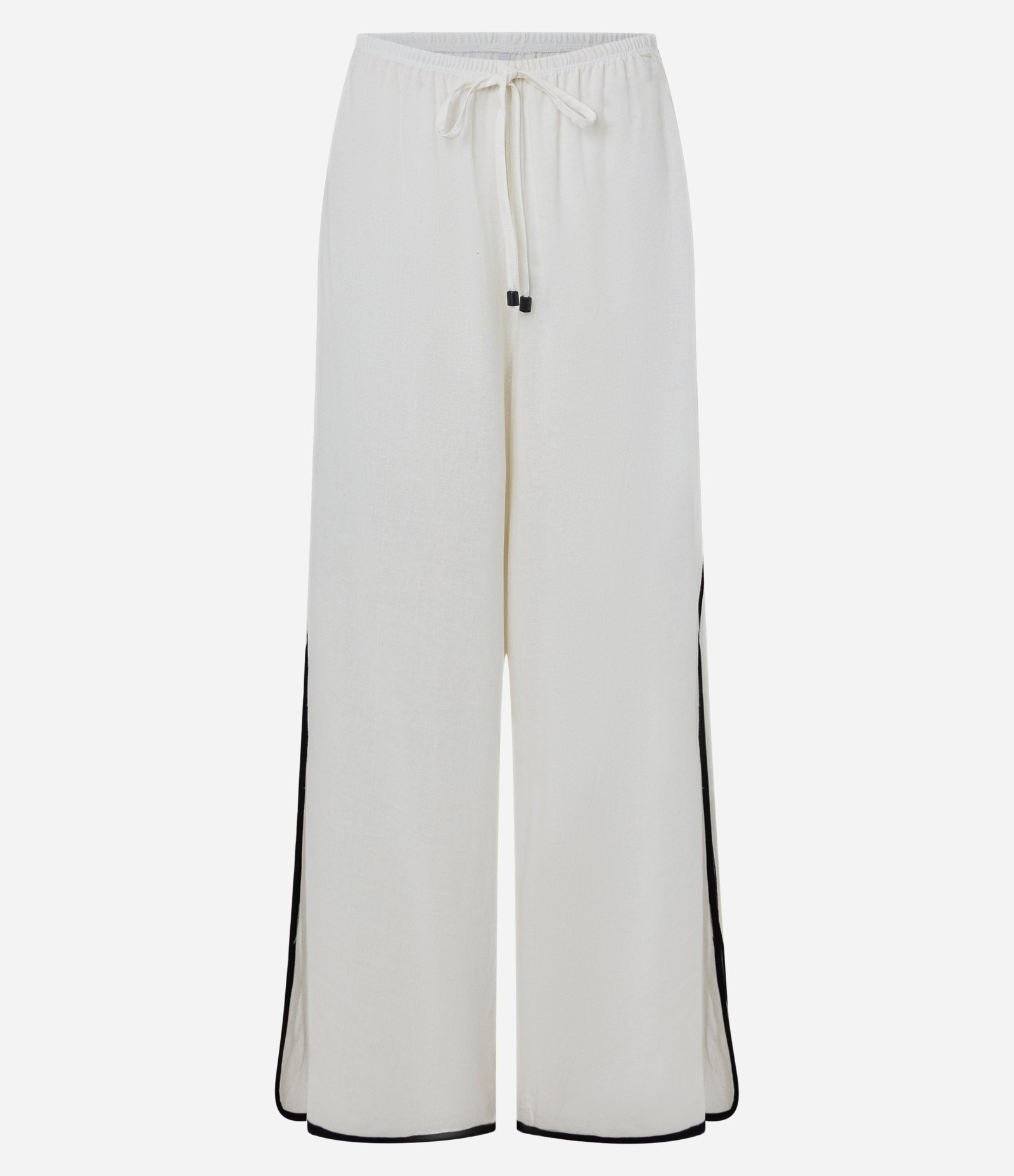 Saída de Praia Calça Sportcore em Linho e Viscose com Listras Laterais Branco 6