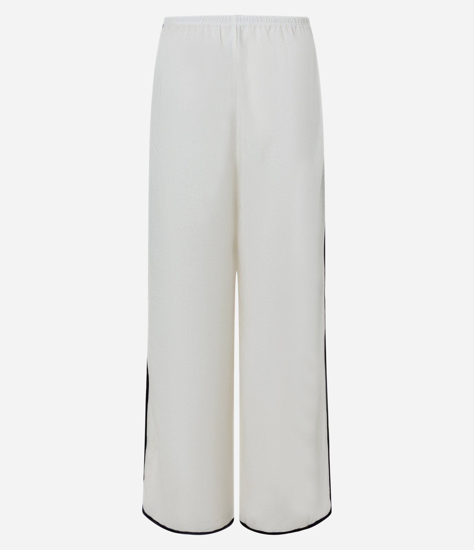 Saída de Praia Calça Sportcore em Linho e Viscose com Listras Laterais Branco 7