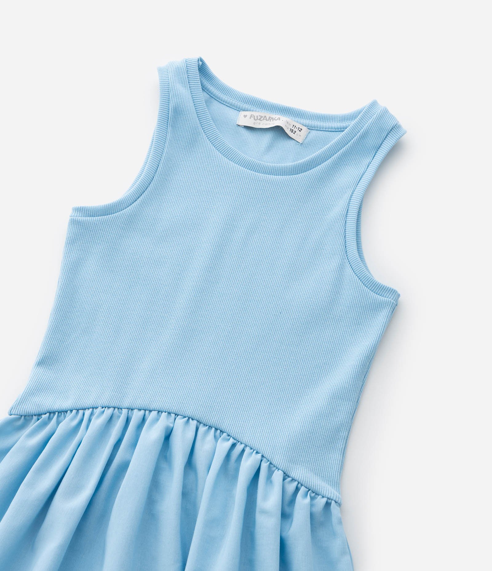 Vestido Infantil Sem Manga em Ribana - Tam 5 a 14 Anos Azul 6