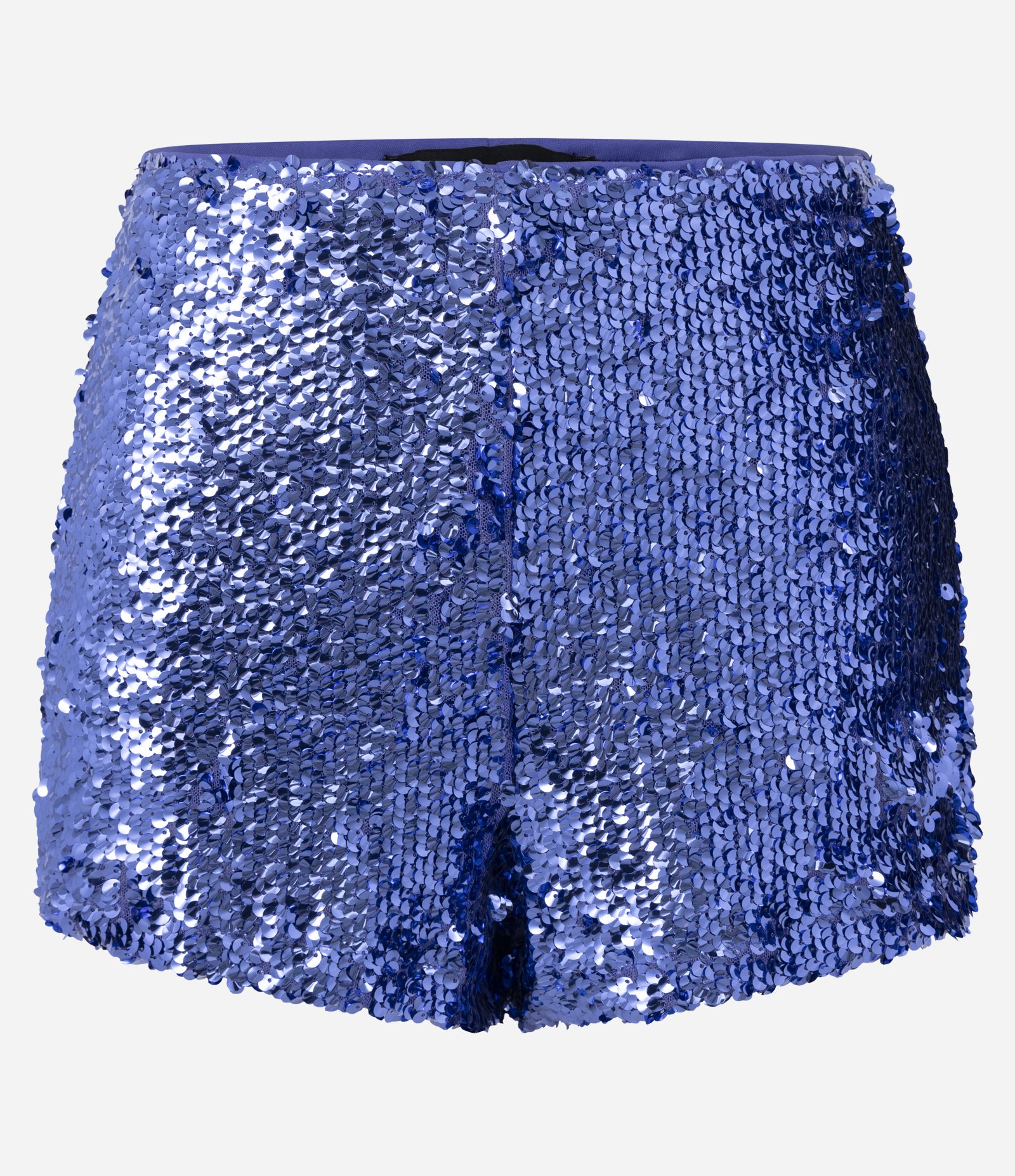 Short Curto em Paetê com Efeito Metalizado Azul 4