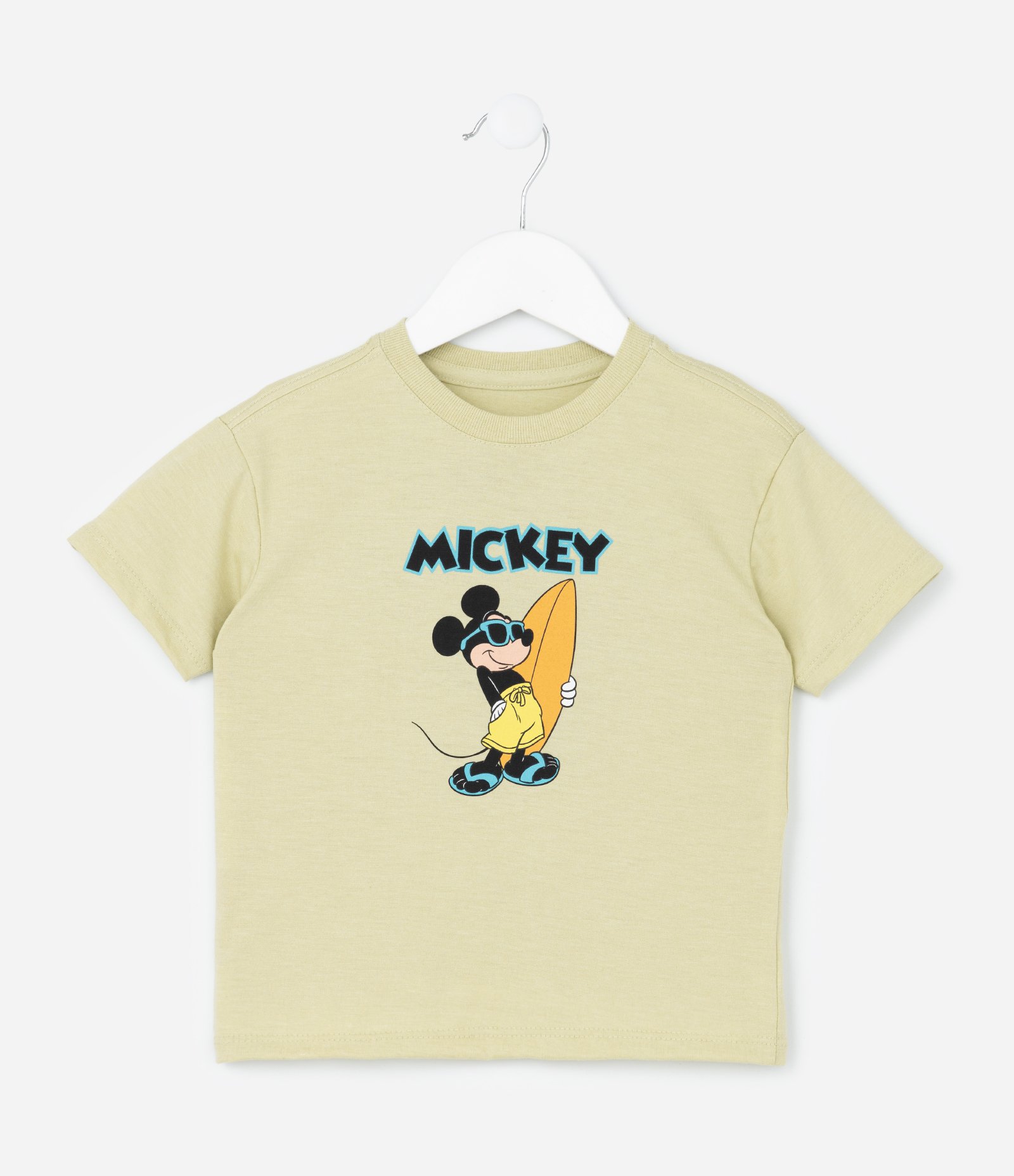 Camiseta Infantil com Estampa do Mickey - Tam 1 a 6 Anos Amarelo 7