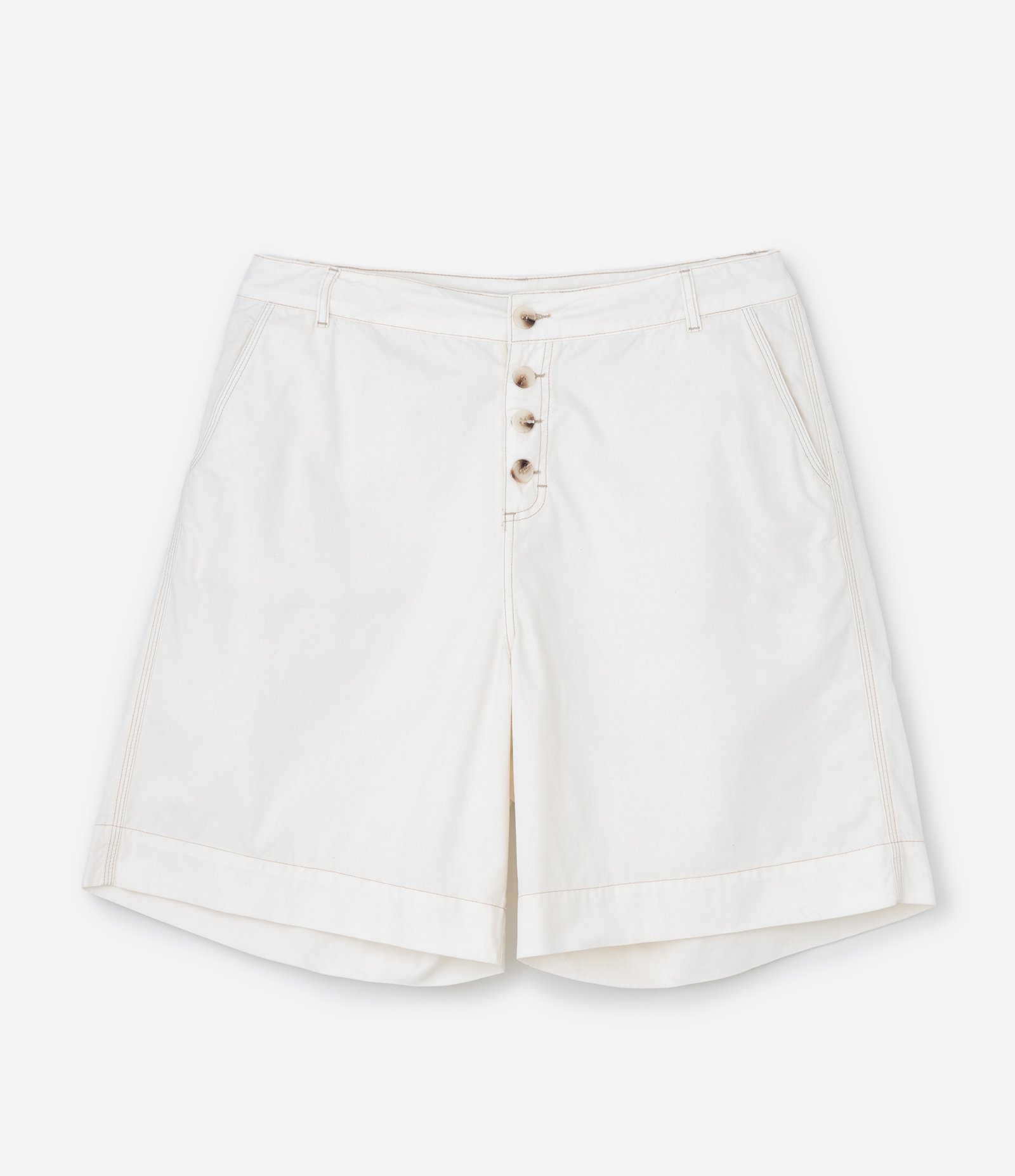 Bermuda em Sarja Alfaiatada Curve & Plus Size Off White 8