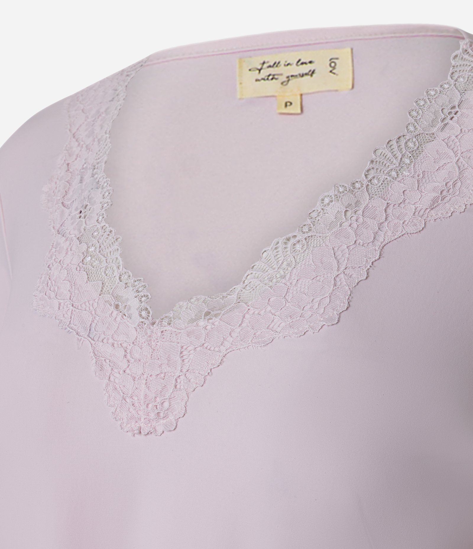 Pijama Longo em Poliamida com Renda no Decote Orchid Ice 2