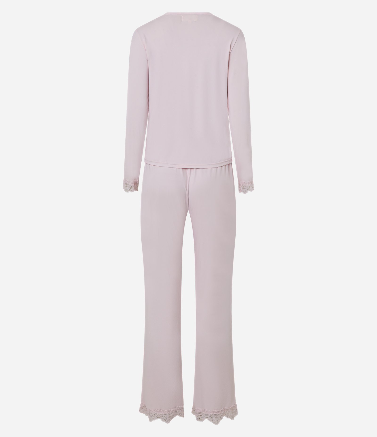 Pijama Longo em Poliamida com Renda no Decote Orchid Ice 3