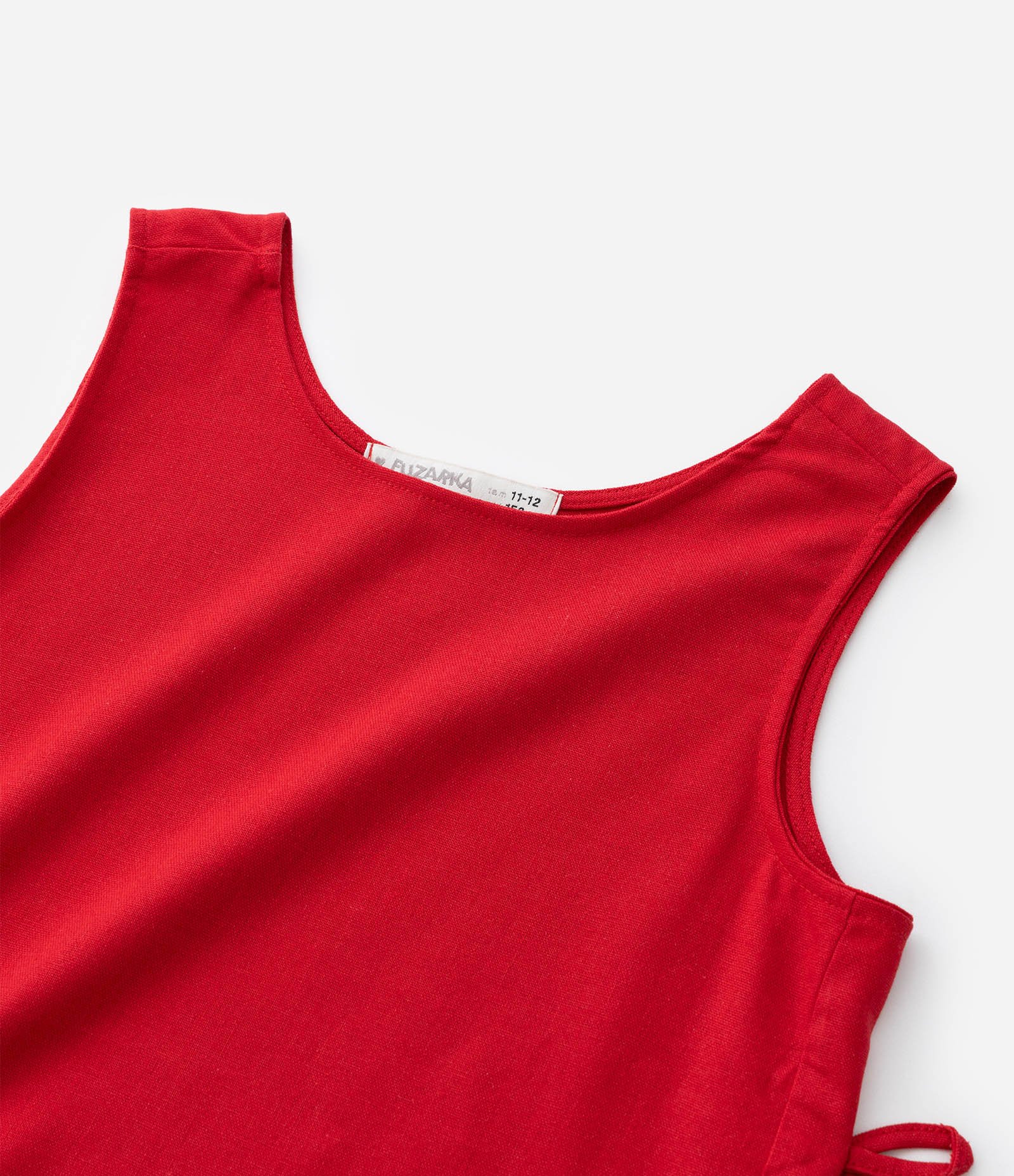 Blusa Infantil Sem Mangas com Lacinhos - Tam 7 a 14 Anos Vermelho 5