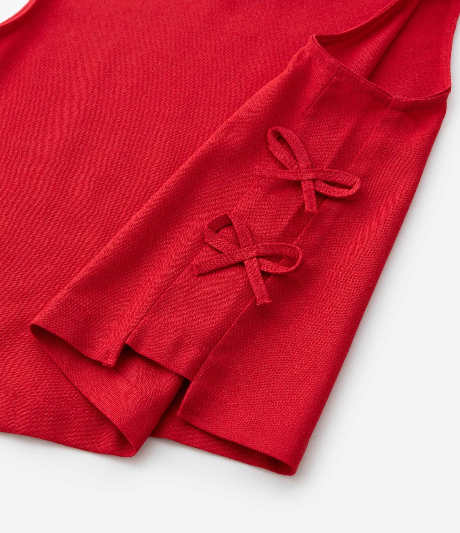 Blusa Infantil Sem Mangas com Lacinhos - Tam 7 a 14 Anos Vermelho 6