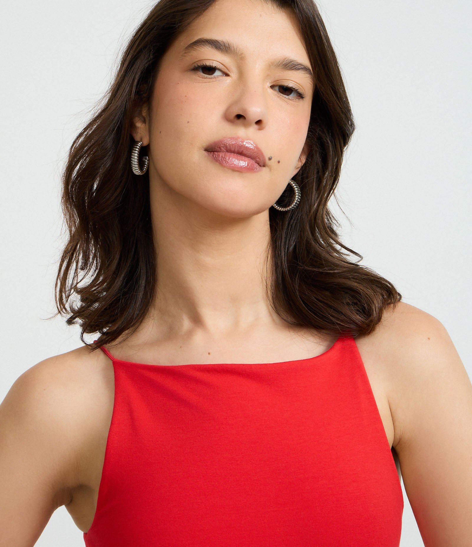 Blusa sem Manga com Decote Halter e Alça Elástico Vermelho 4