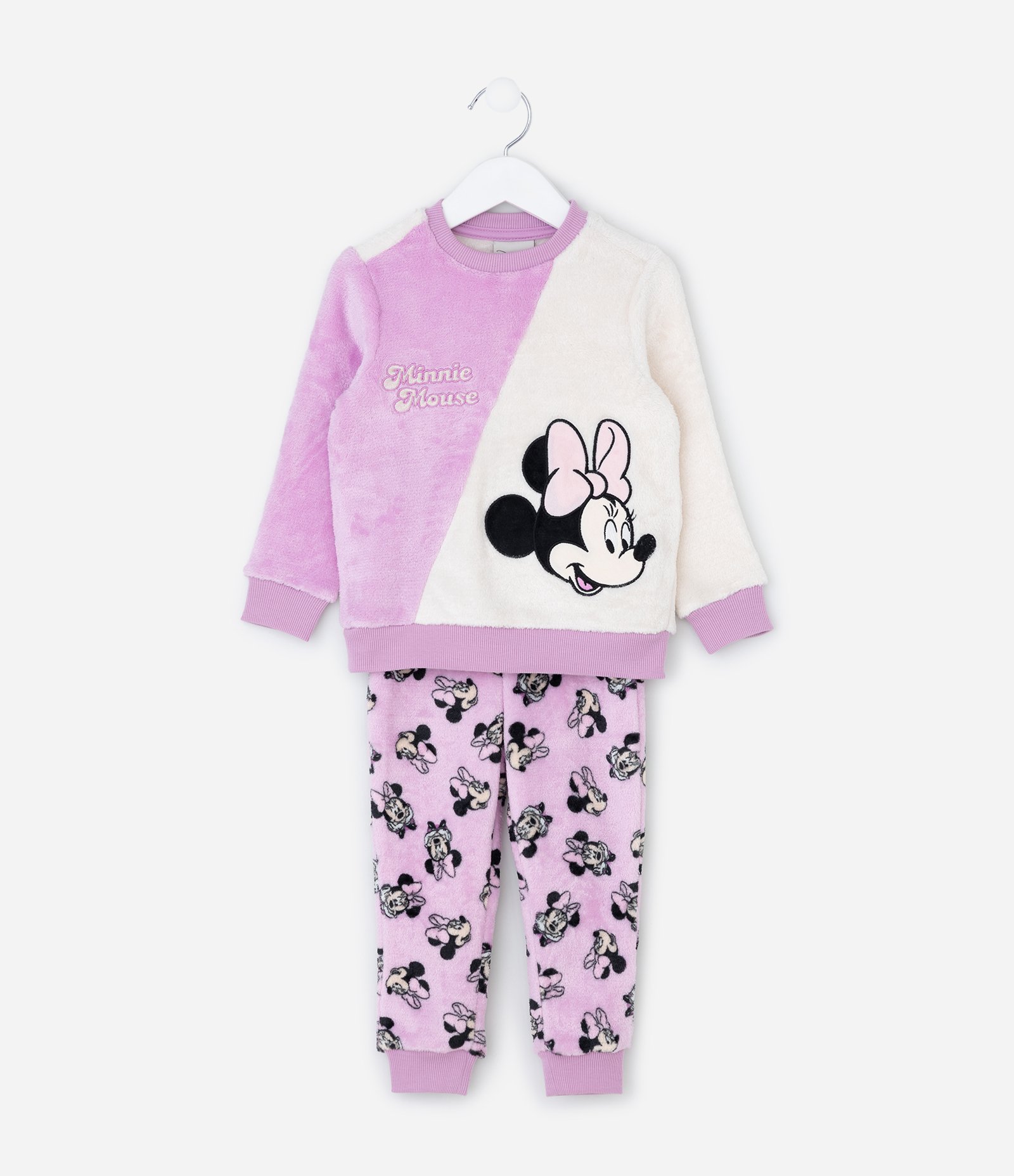 Pijama Infantil com Estampa Minnie e Calça Soft – Tam 2 a 6 Anos Lilás/Branco 1