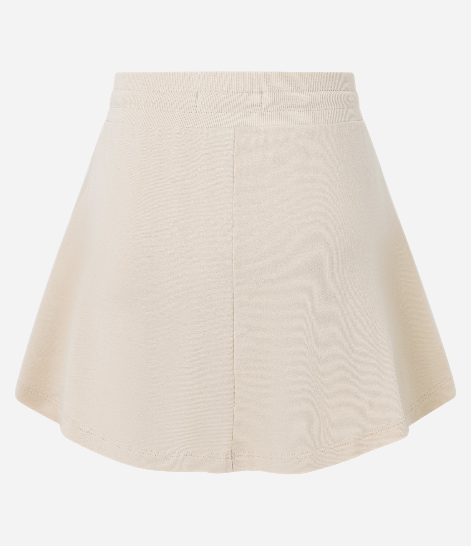 Short Saia em Malhão com Cós Elástico Bege 2