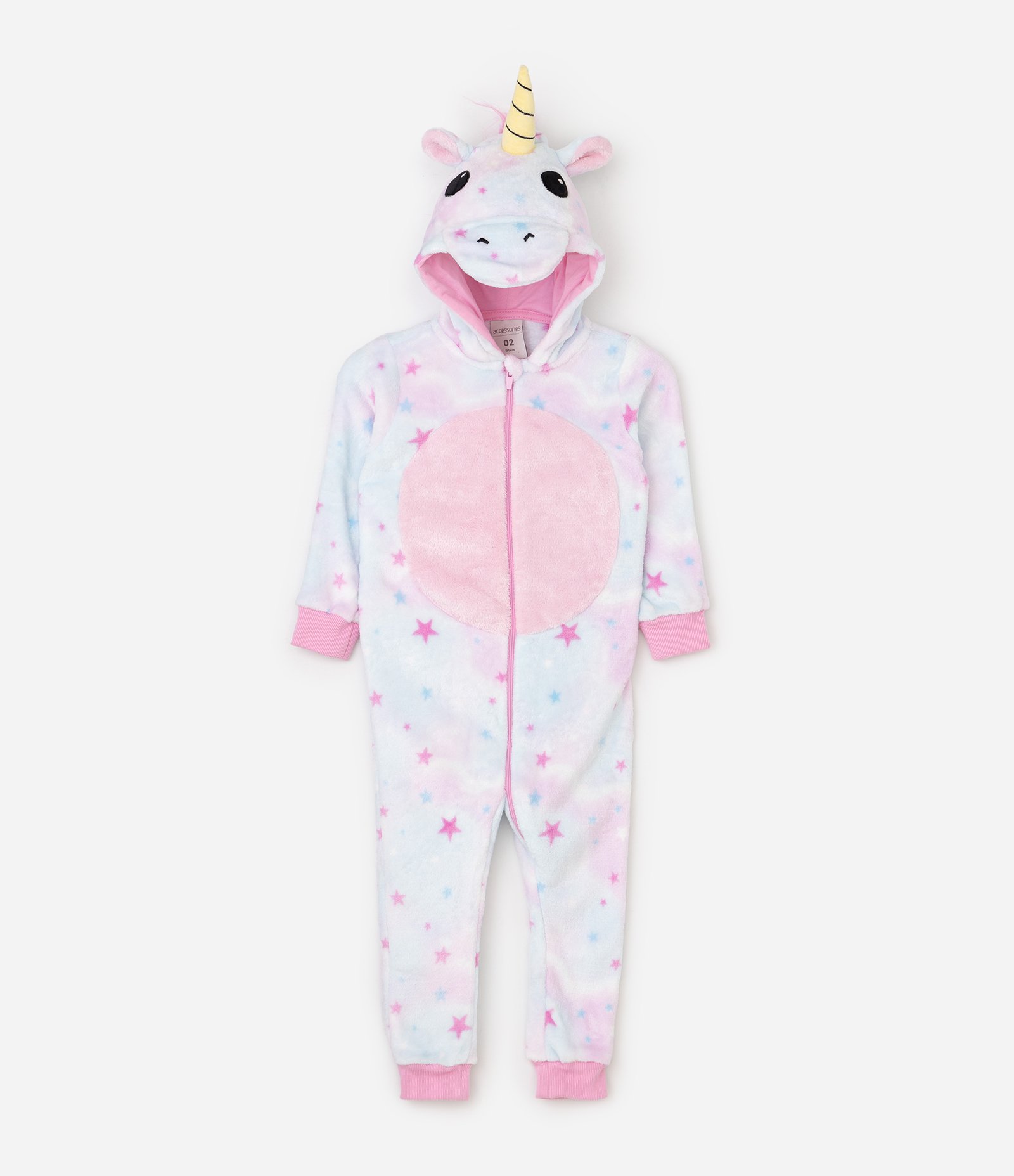 Pijama Jumper Infantil Unicórnio com Capuz – Tam 2 a 14 Anos Rosa/Lilás 1
