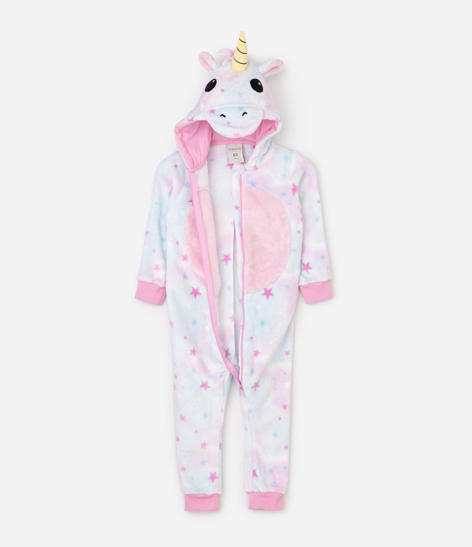 Pijama Jumper Infantil Unicórnio com Capuz – Tam 2 a 14 Anos Rosa/Lilás 2