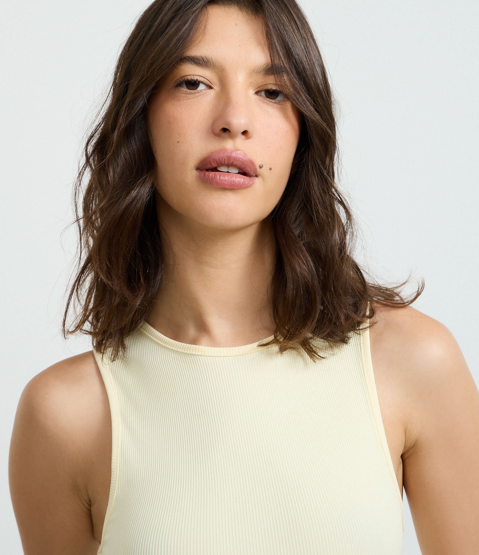 Body sem Manga em Ribana de Poliamida Amarelo 4