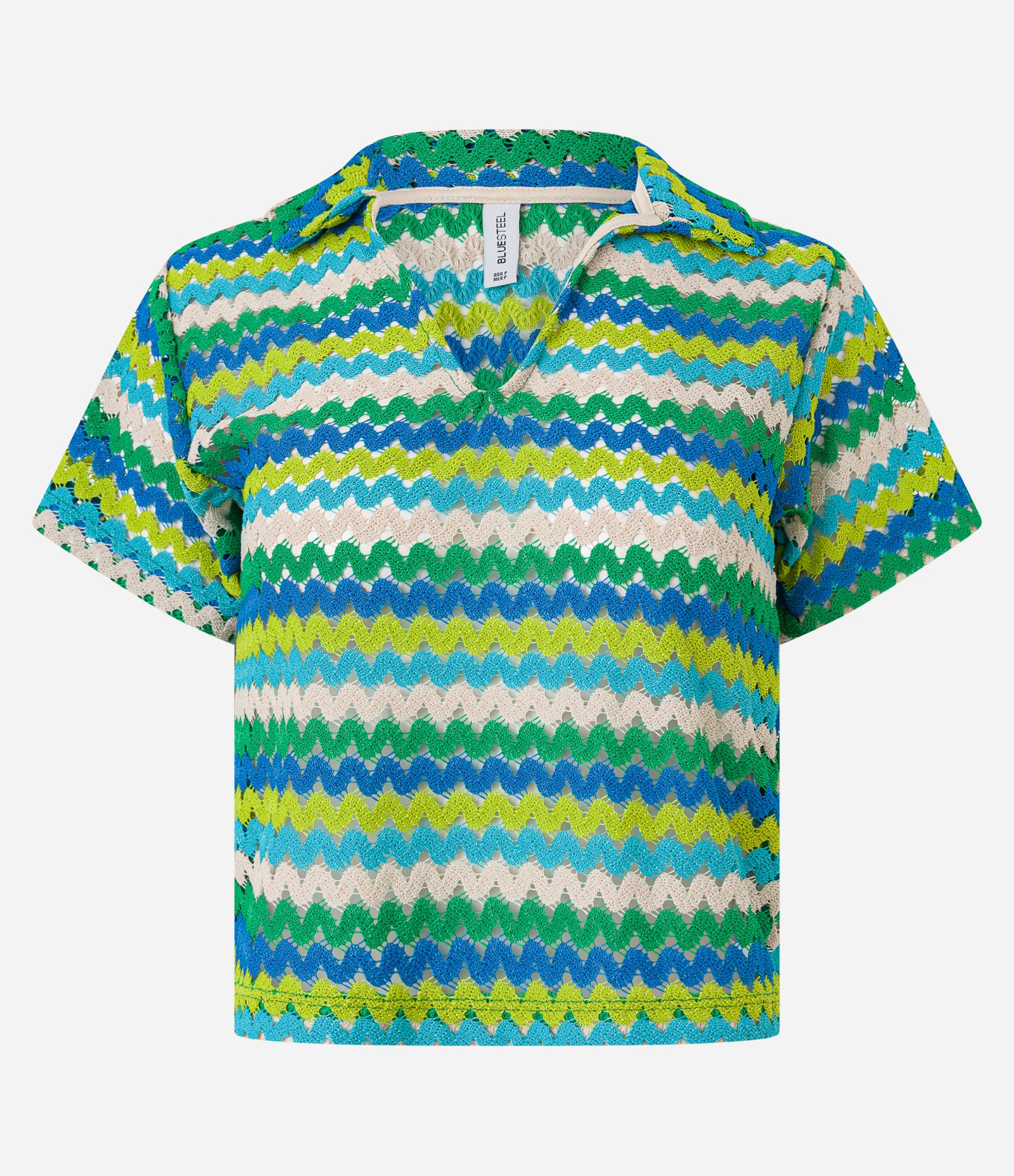 Blusa Boxy com Gola Polo em Tricô Verde 4