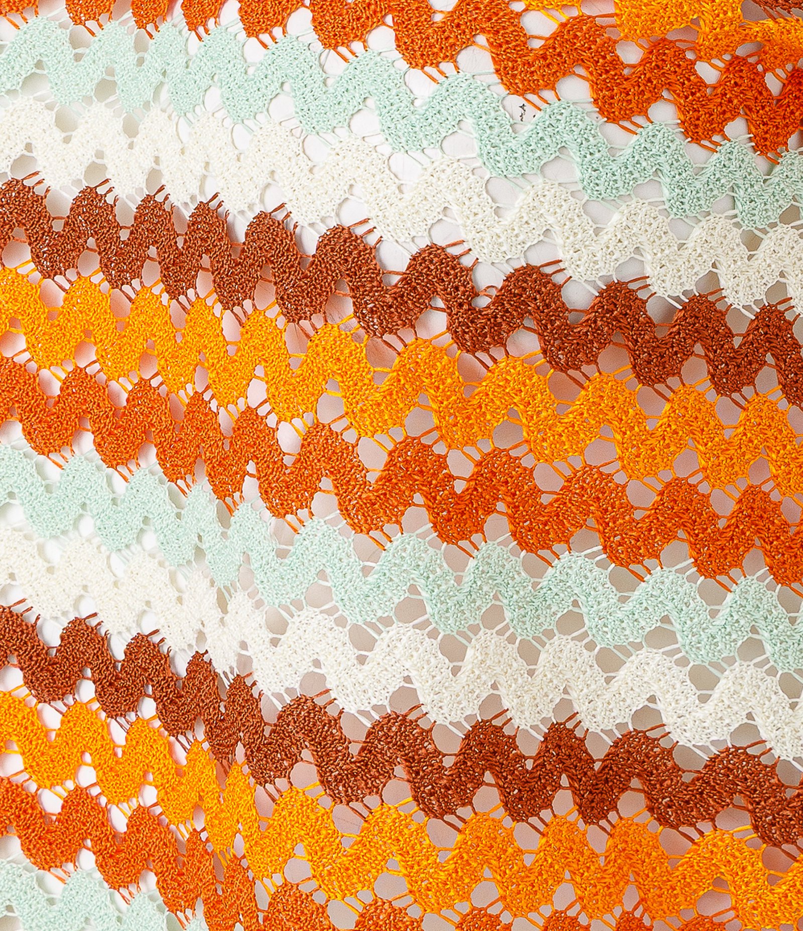 Blusa Boxy com Gola Polo em Tricô Laranja/Verde/Branco 6