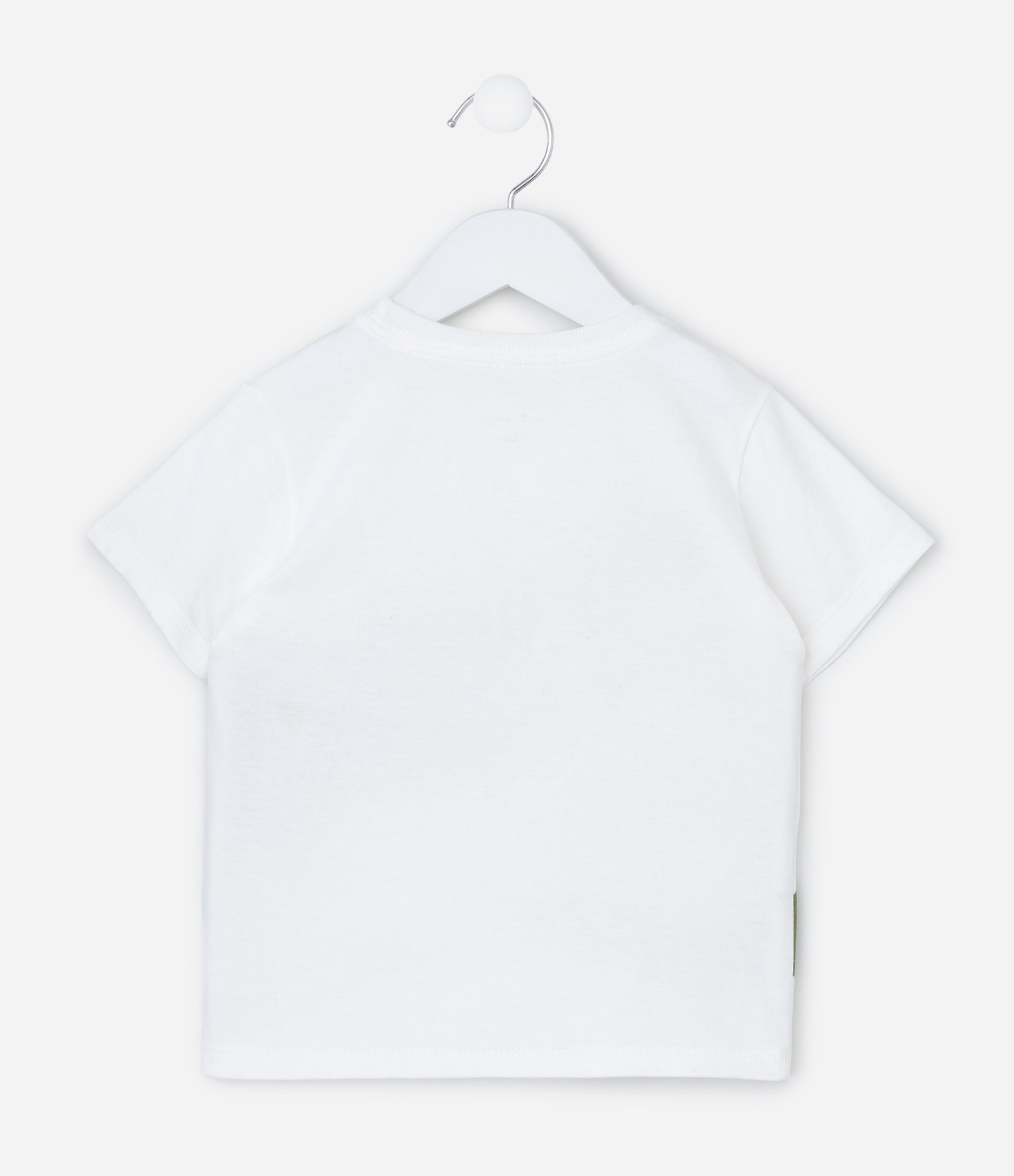 Camiseta Infantil com Estampa Jacaré - Tam 1 a 6 Anos Branco 2