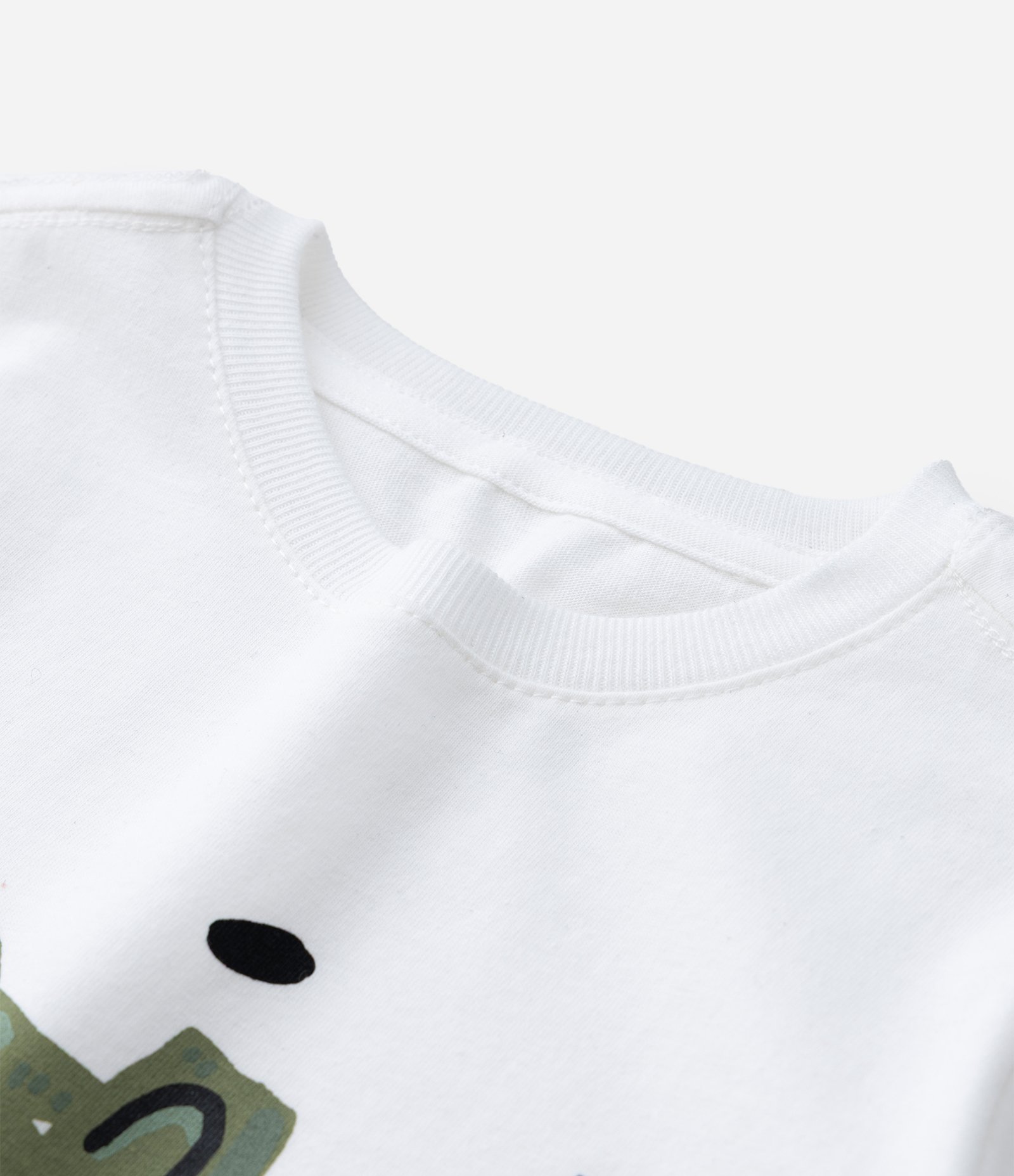 Camiseta Infantil com Estampa Jacaré - Tam 1 a 6 Anos Branco 4