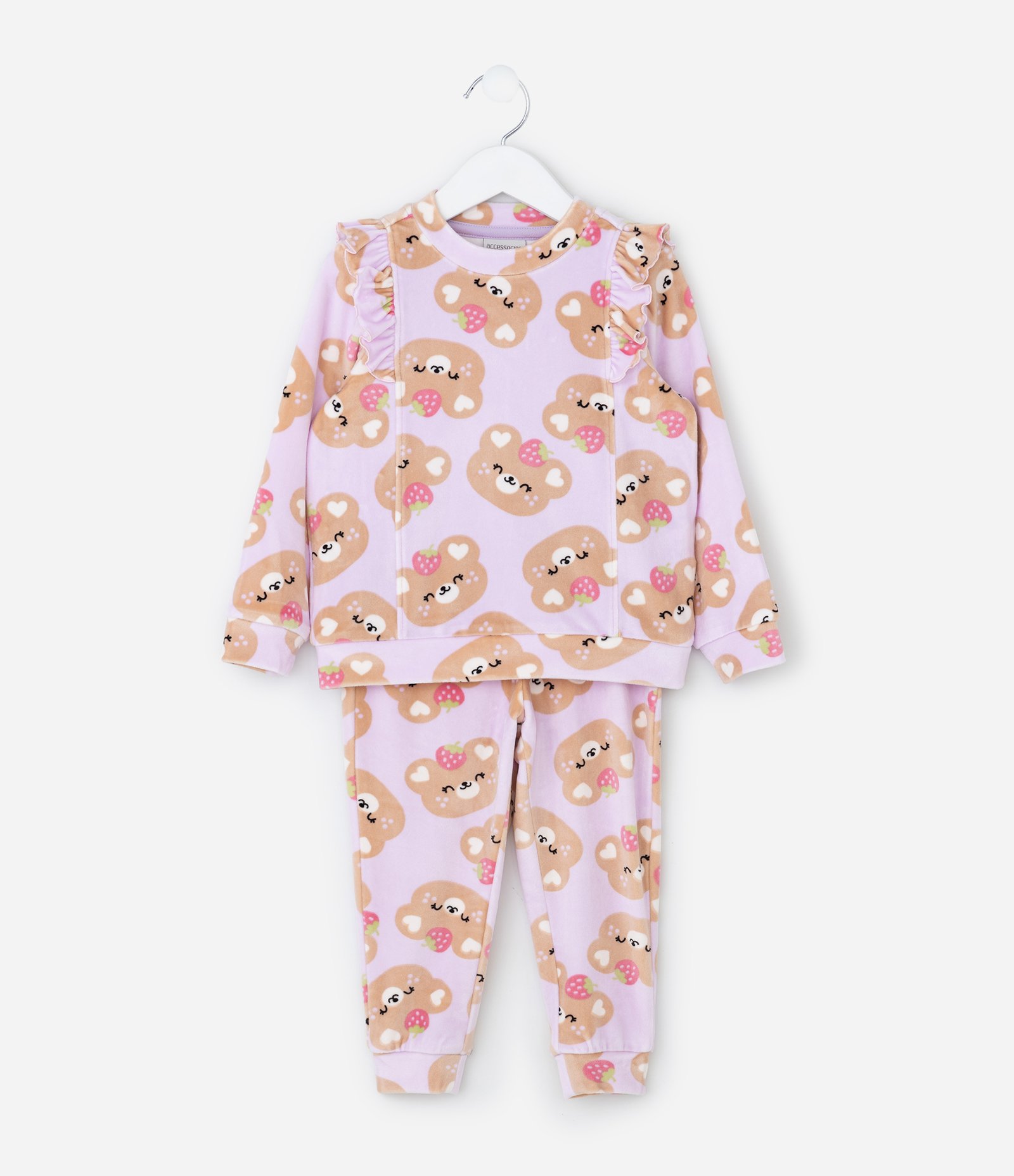 Pijama Infantil Longo com Estampa de Ursinhos – Tam 2 a 4 Anos Lilás 2