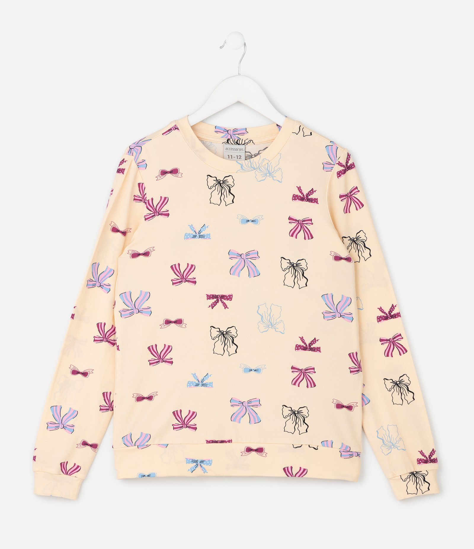 Pijama Infantil Manga Longa com Estampa Ícones – Tam 2 a 14 Anos Bege 3