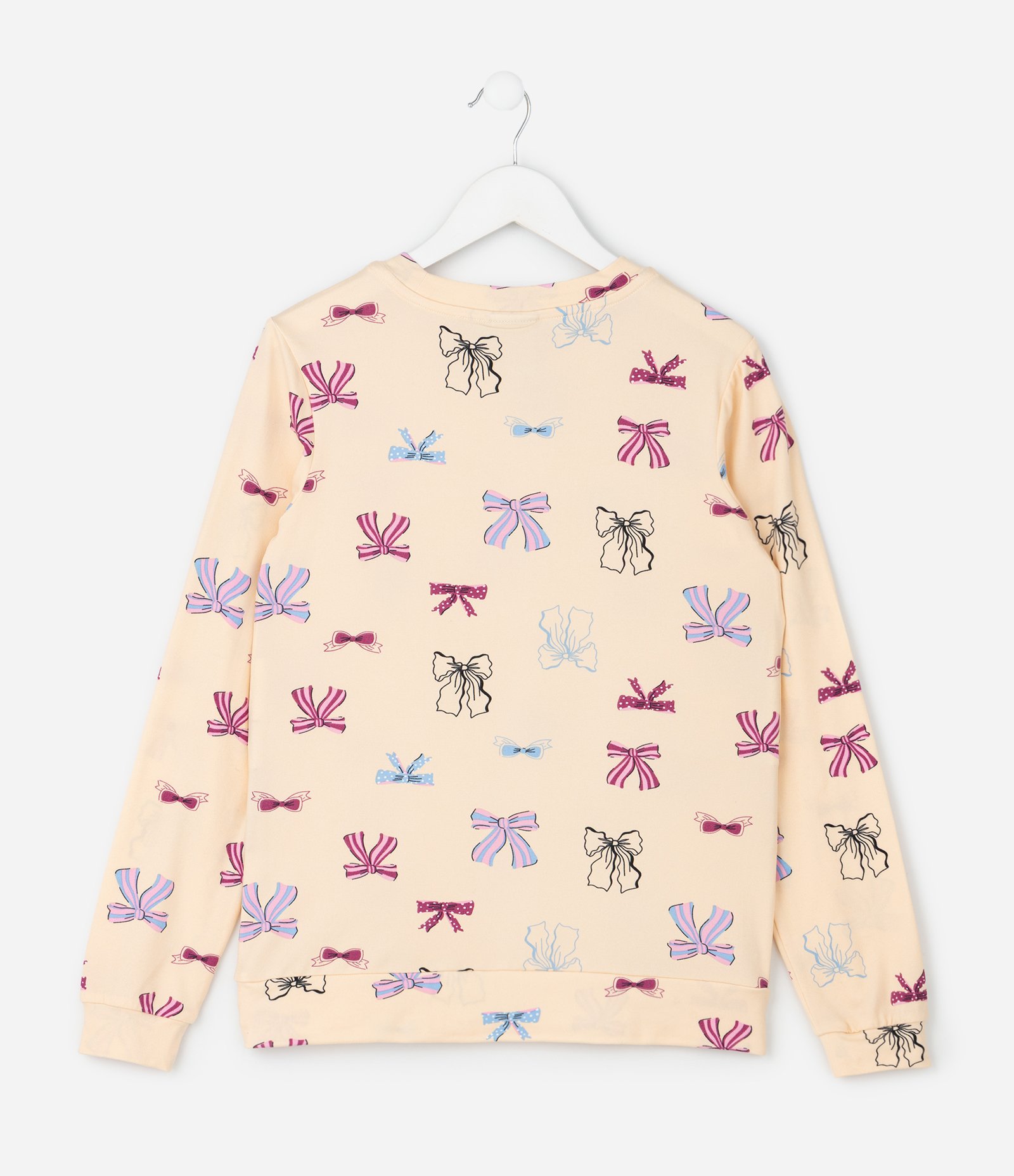 Pijama Infantil Manga Longa com Estampa Ícones – Tam 2 a 14 Anos Bege 4