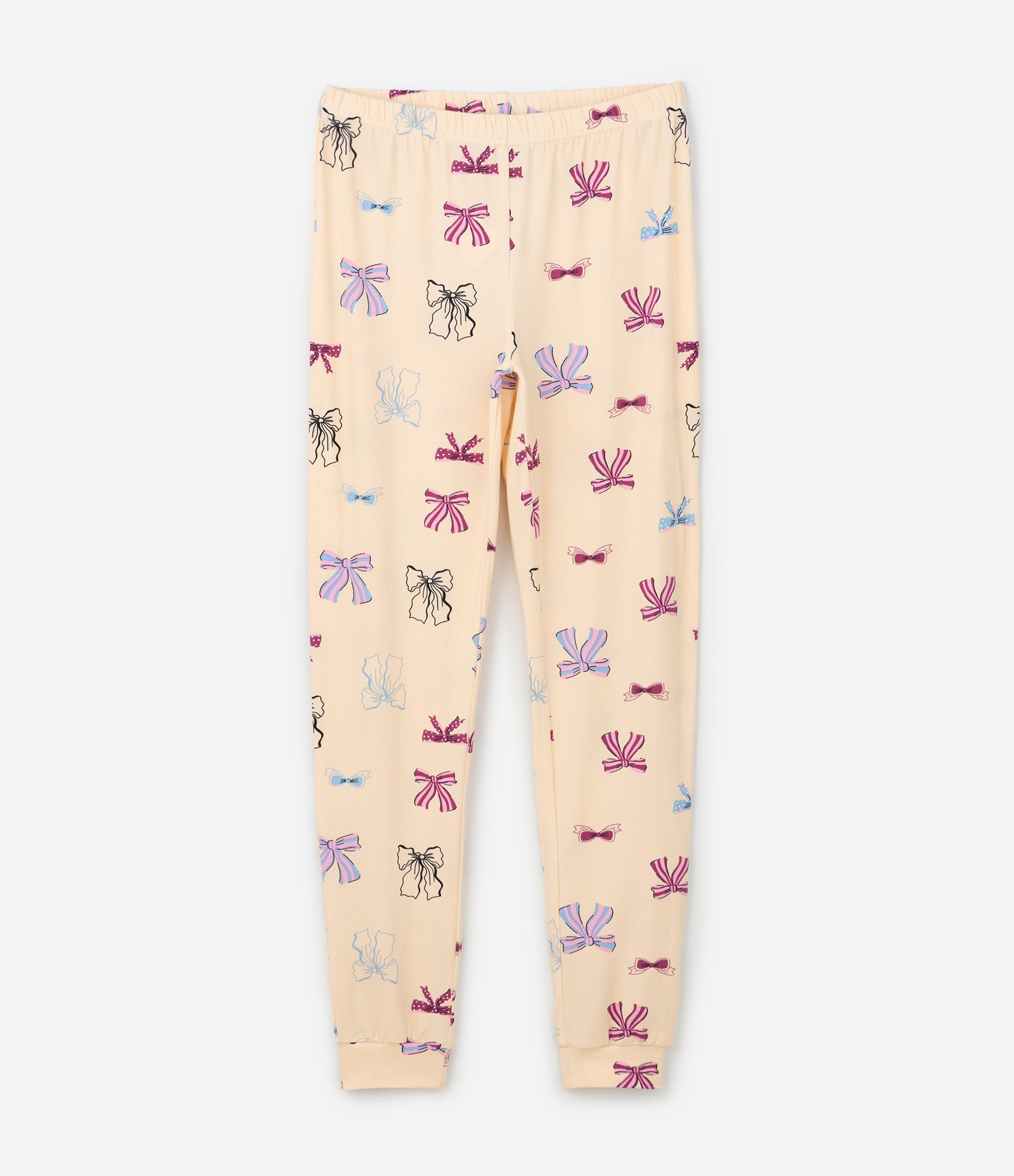 Pijama Infantil Manga Longa com Estampa Ícones – Tam 2 a 14 Anos Bege 5
