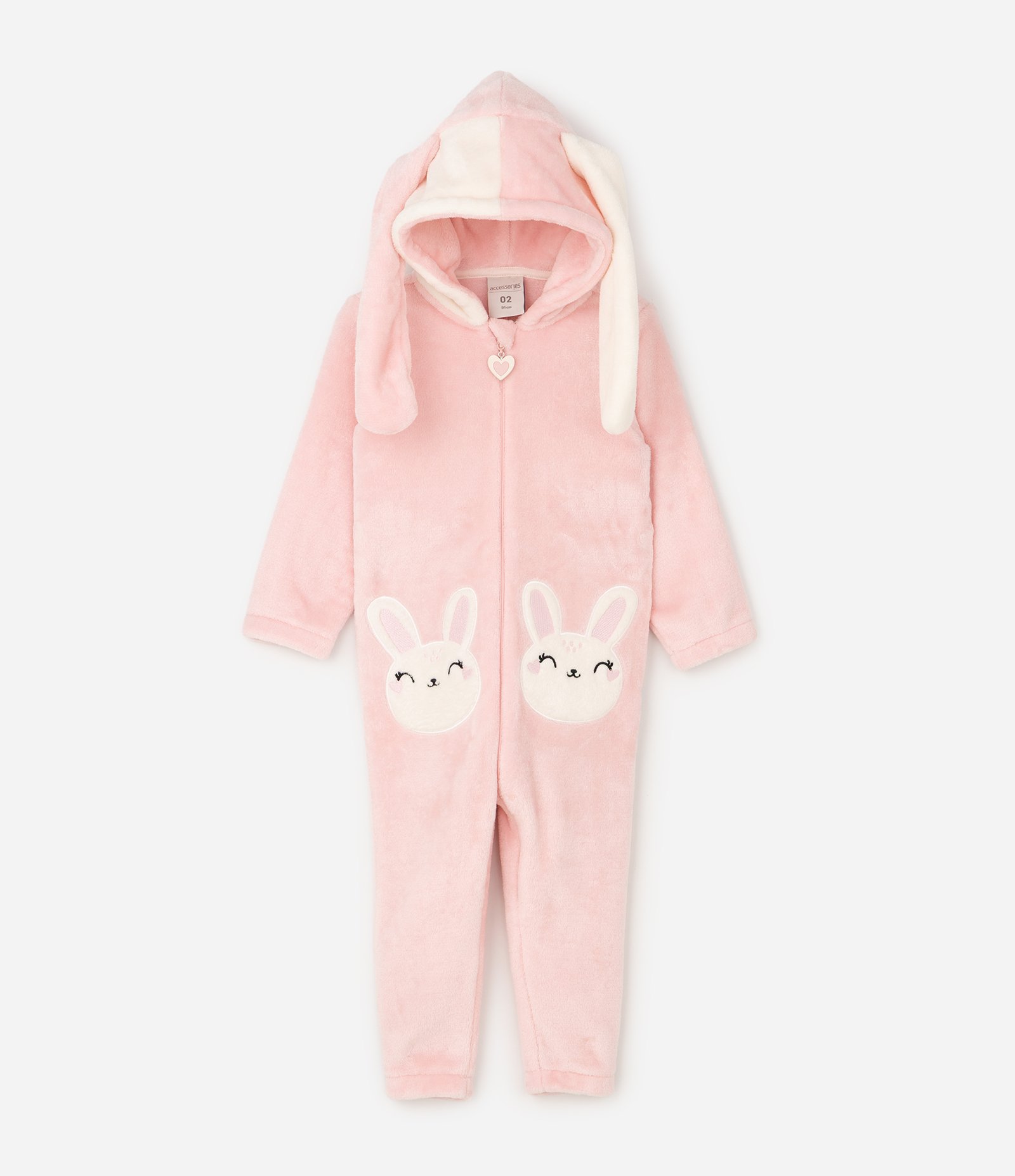 Pijama Jumper Infantil Coelhinha com Orelhas no Capuz – Tam 2 a 8 Anos Rosa Claro 2