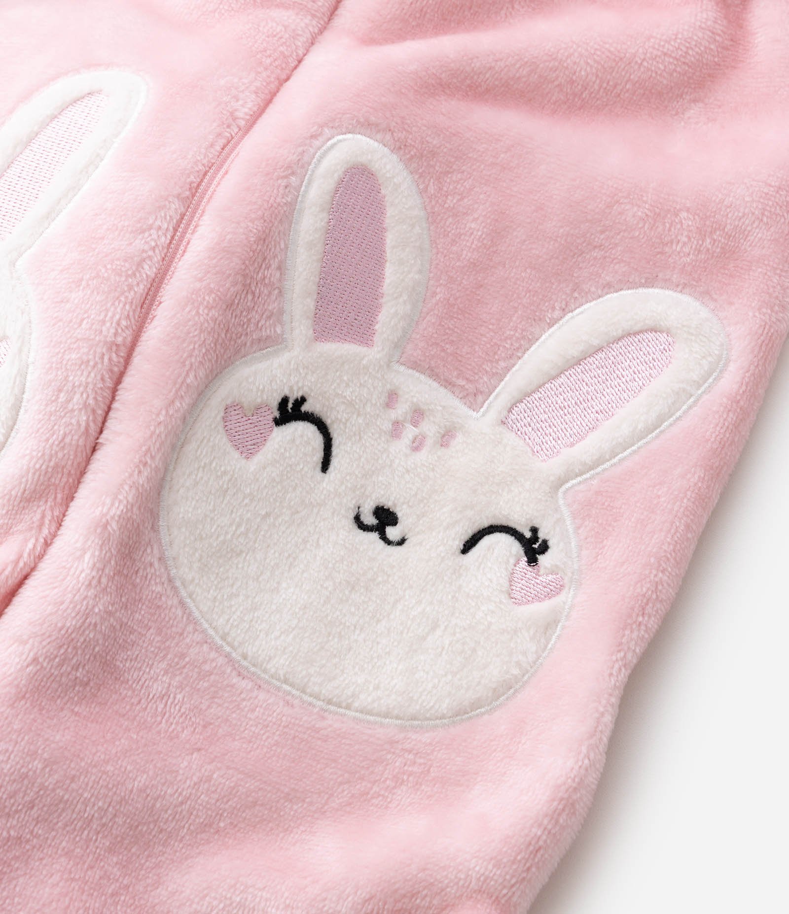 Pijama Jumper Infantil Coelhinha com Orelhas no Capuz – Tam 2 a 8 Anos Rosa Claro 5