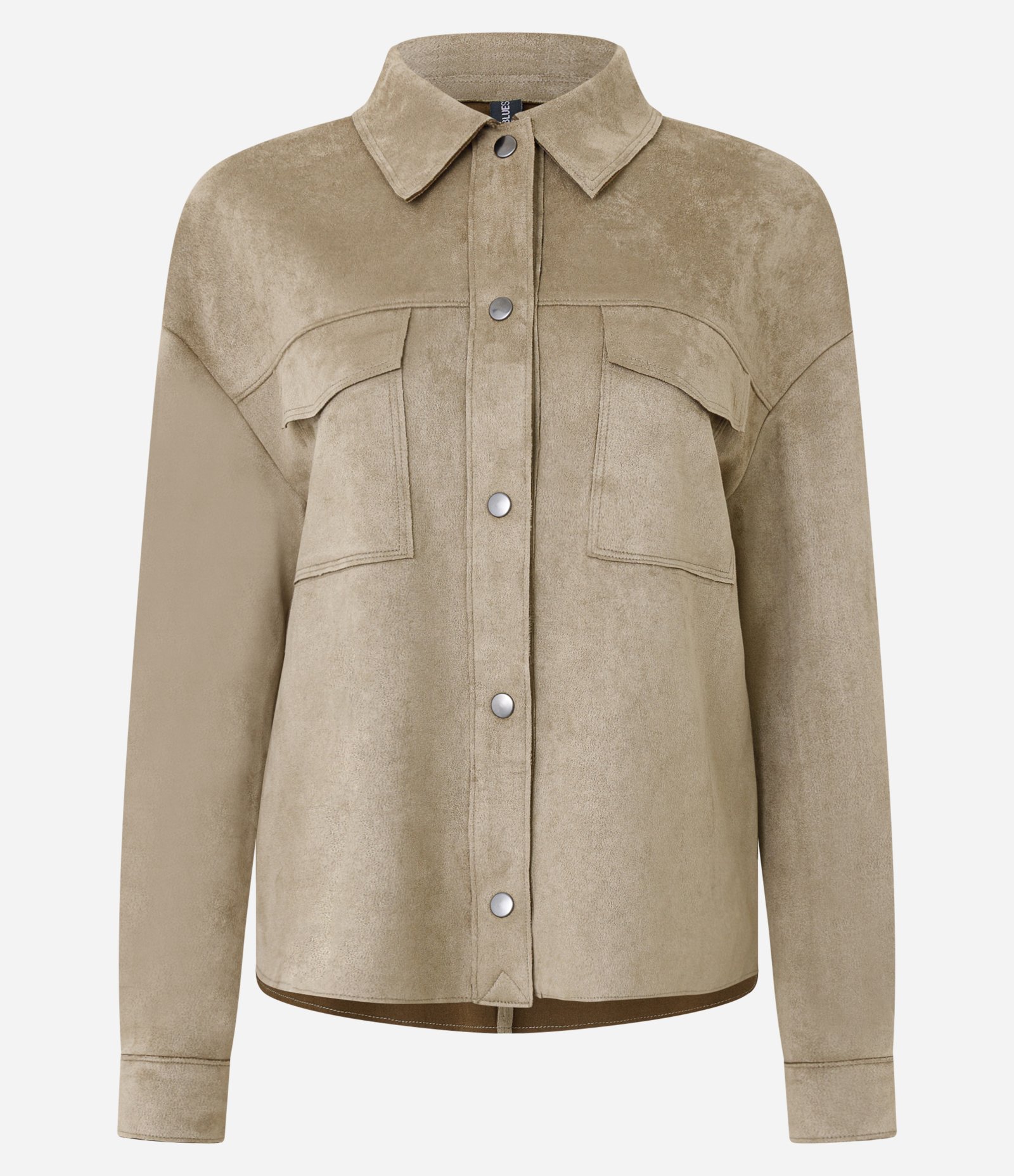 Camisa Regular em Suede com Bolso Cargo Marrom 6