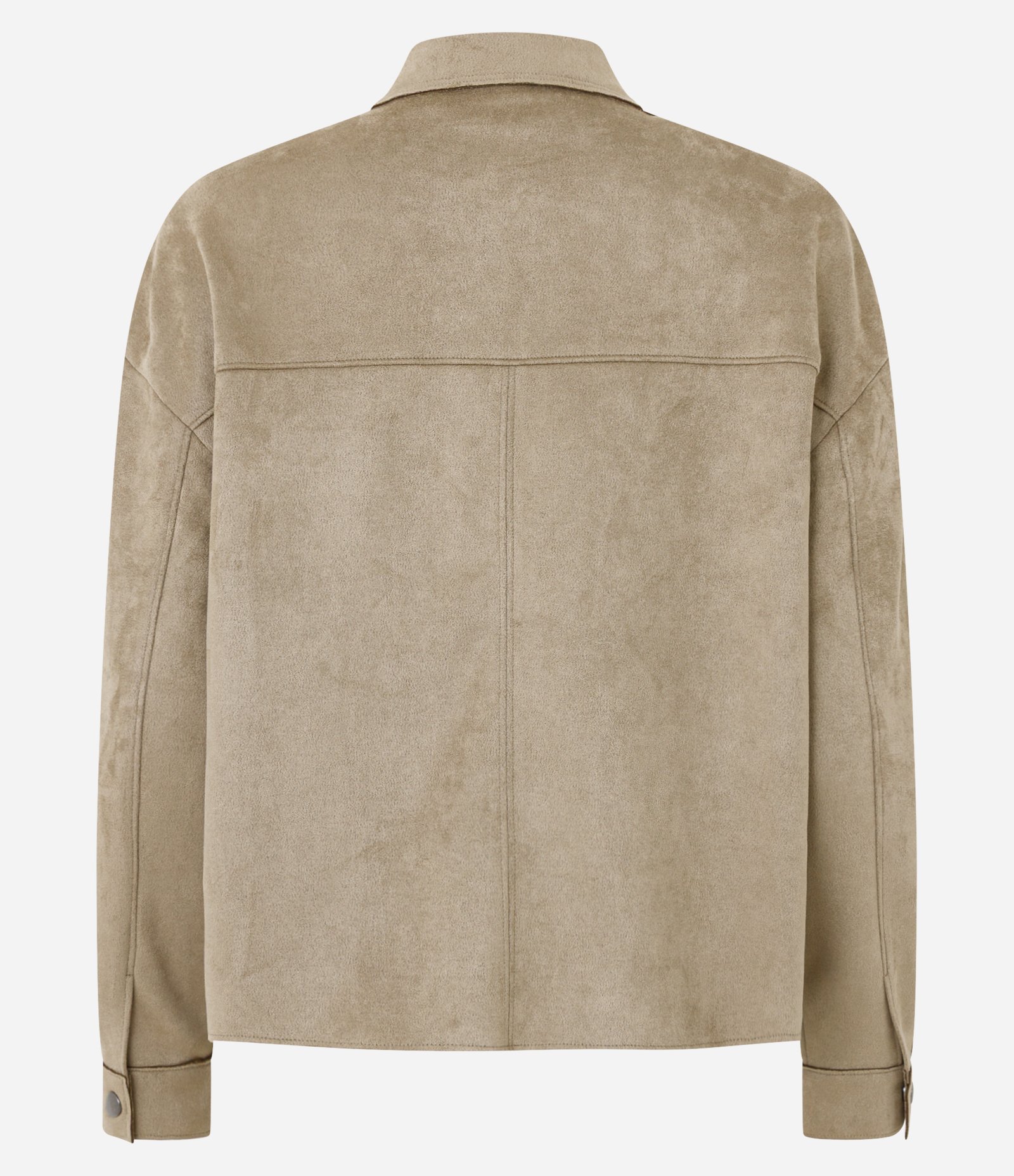Camisa Regular em Suede com Bolso Cargo Marrom 8