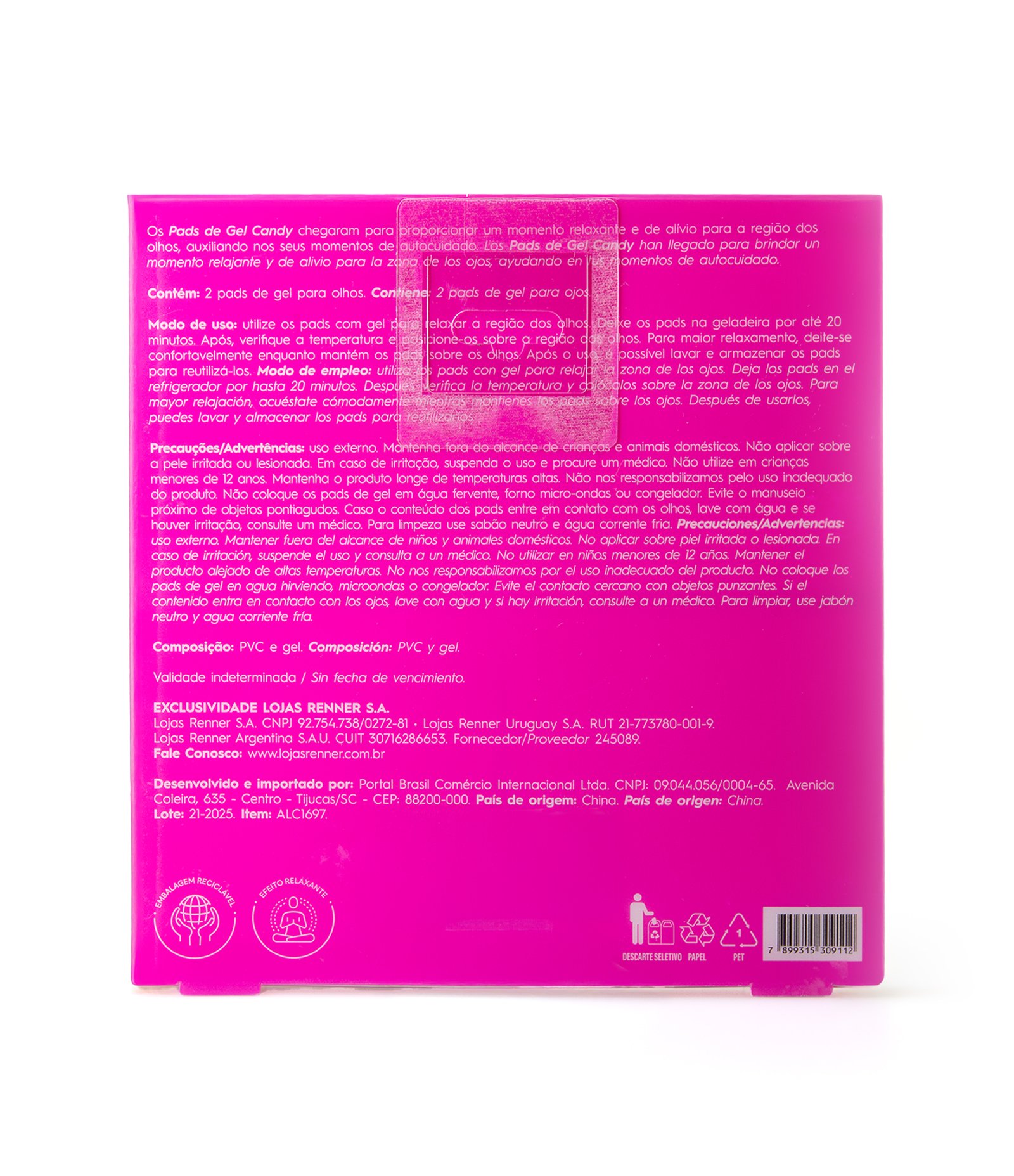 Kit com 4 Pads de Gel para Olhos Candy Self Love Club Alchemia KIT 2