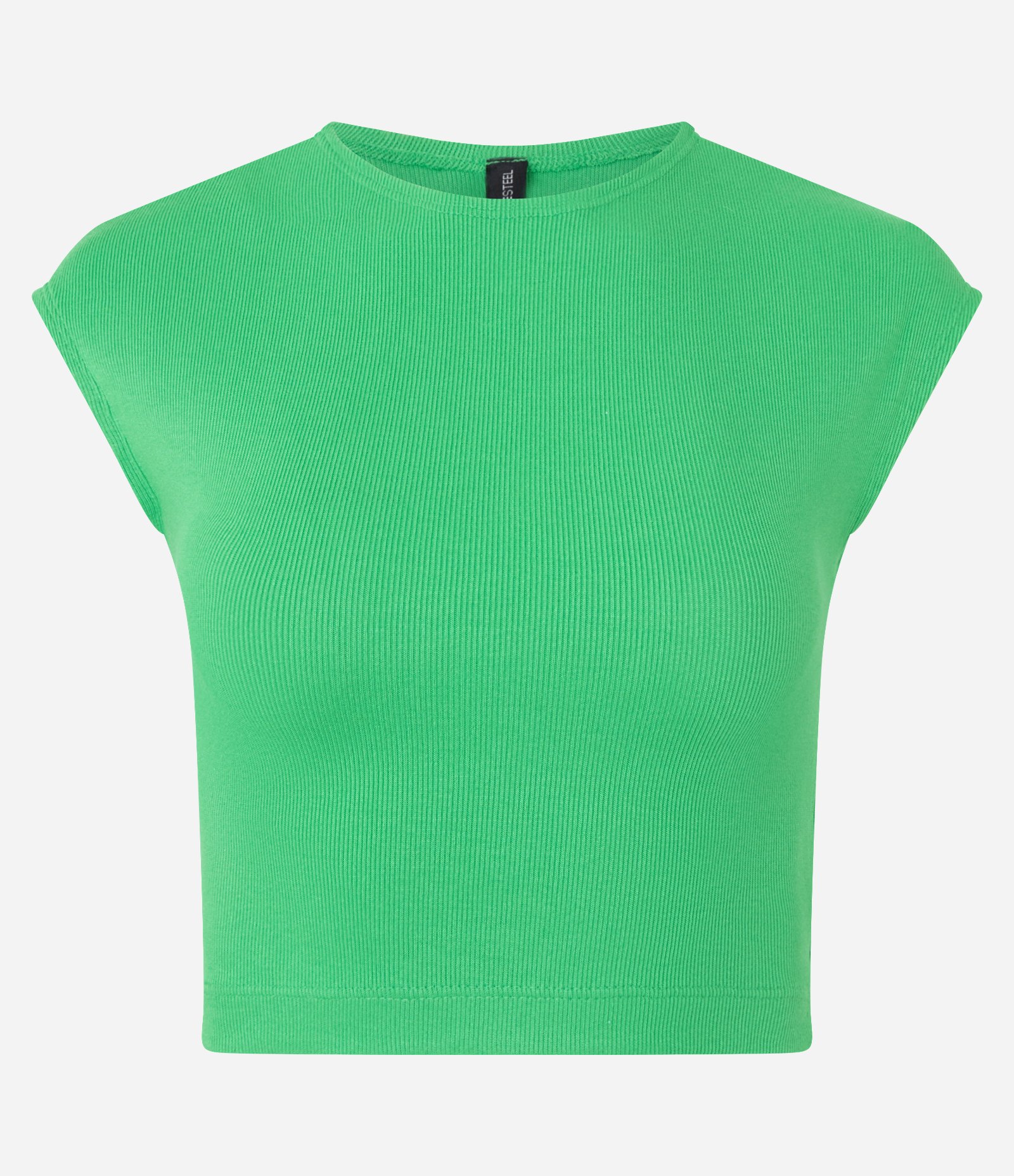 Blusa sem Manga em Ribana com Textura Caneladinha Verde Claro 4