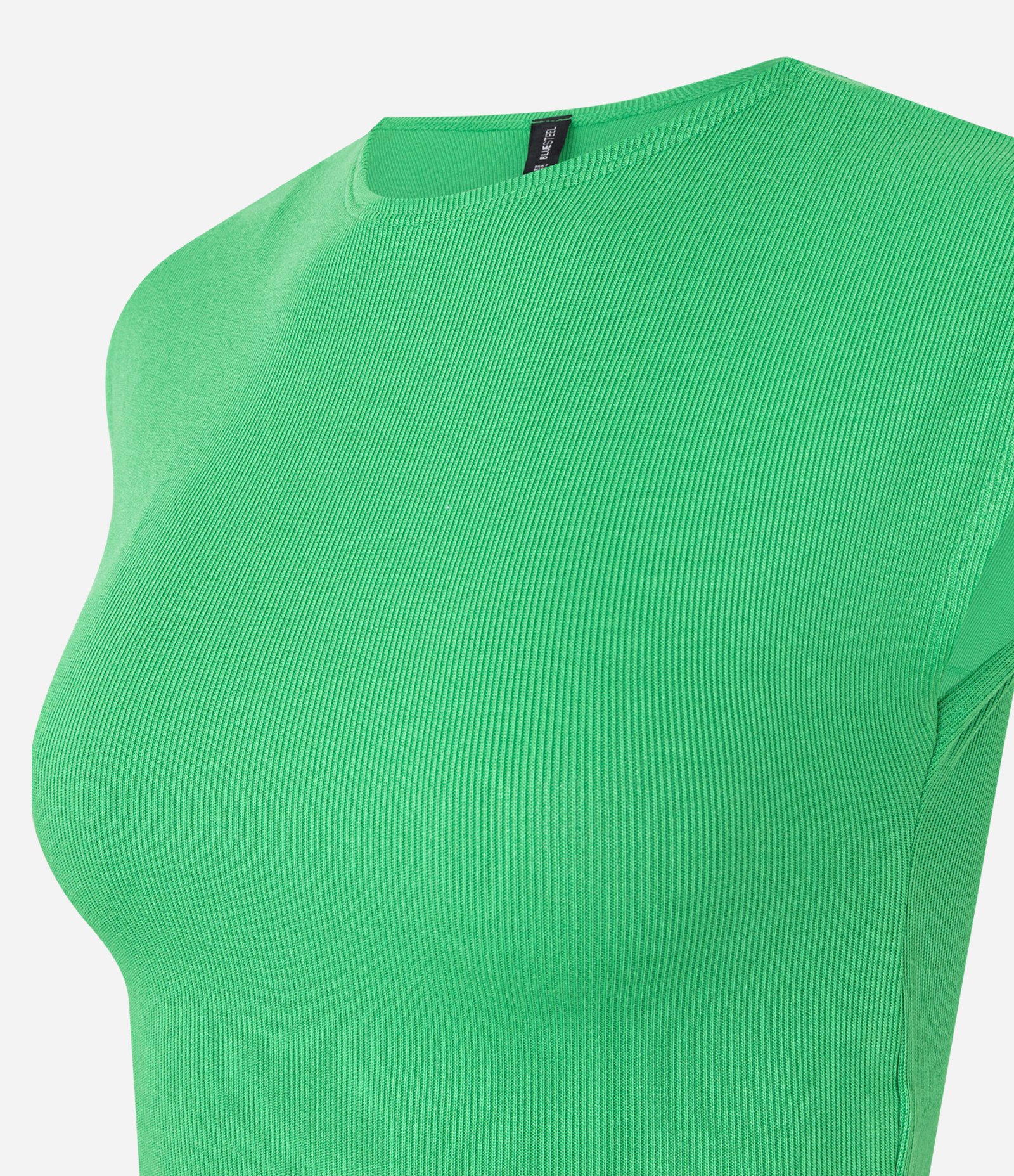 Blusa sem Manga em Ribana com Textura Caneladinha Verde Claro 5