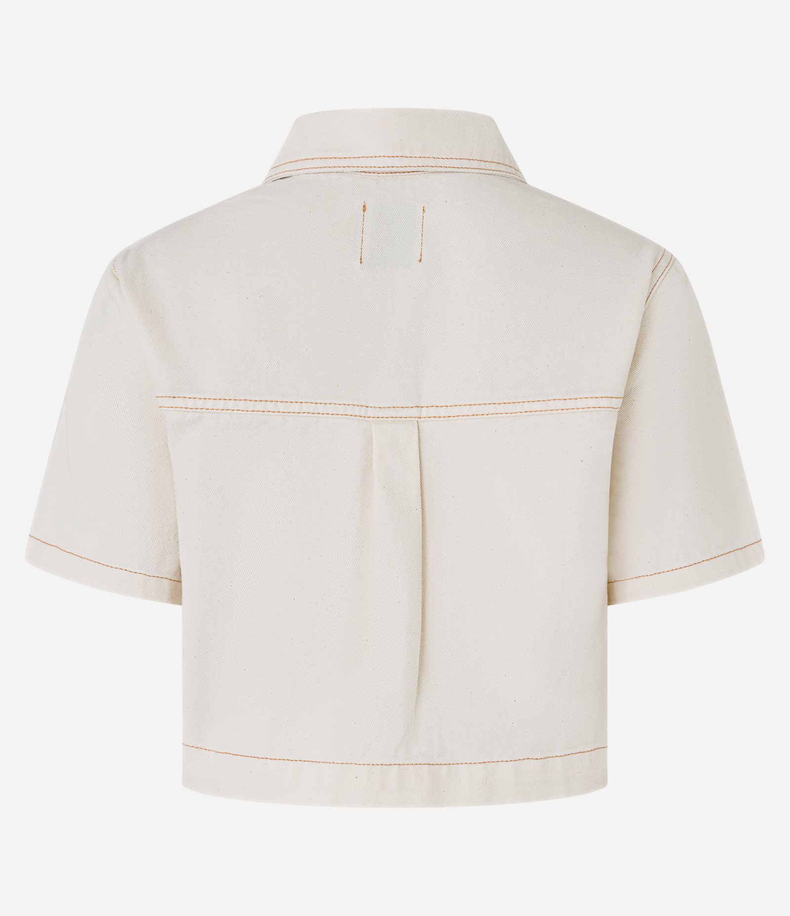 Camisa Cropeed em Sarja com Bolso e Costura Aparente Multicores 2