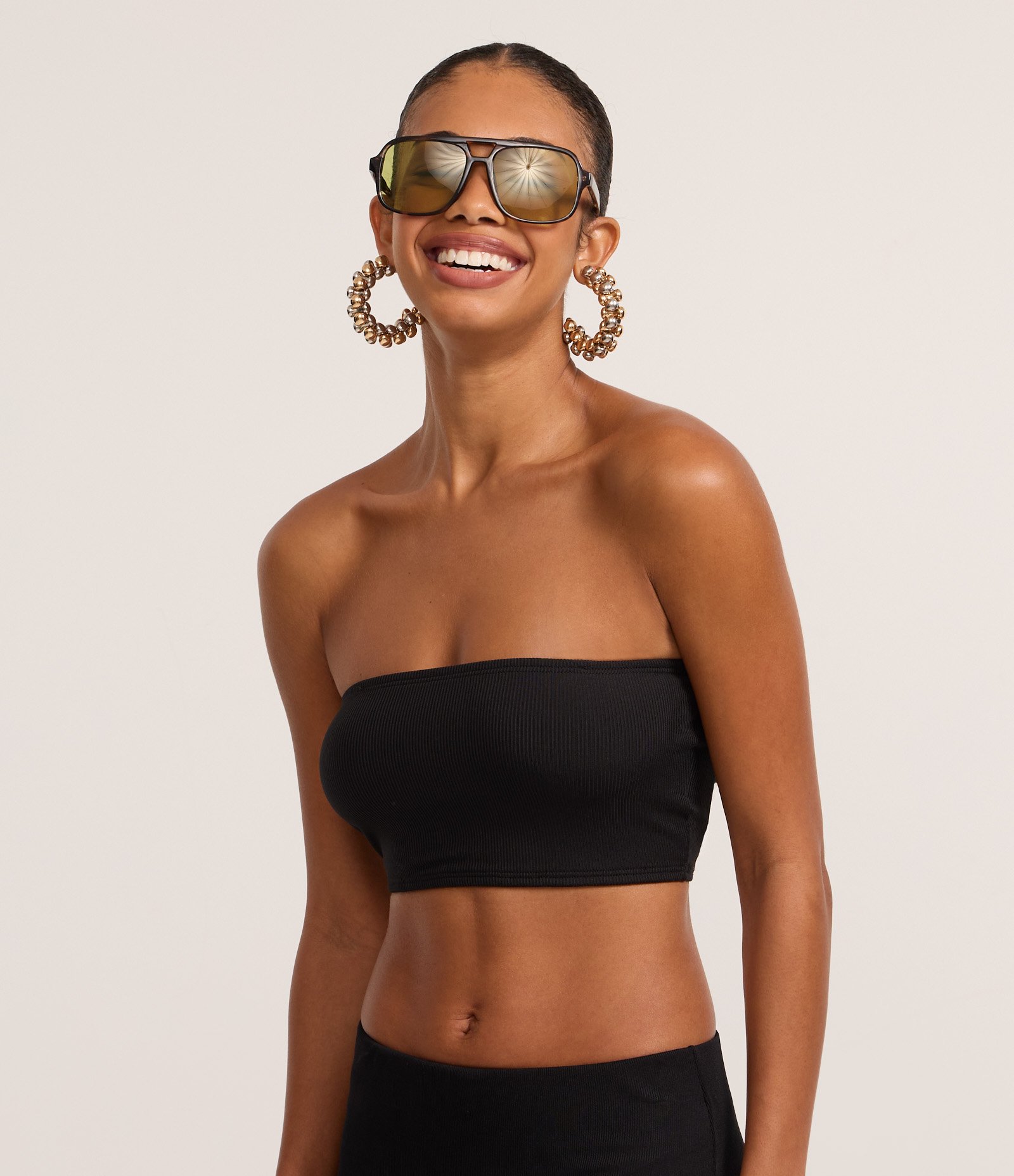 Blusa Super Cropped em Ribana Preto 1