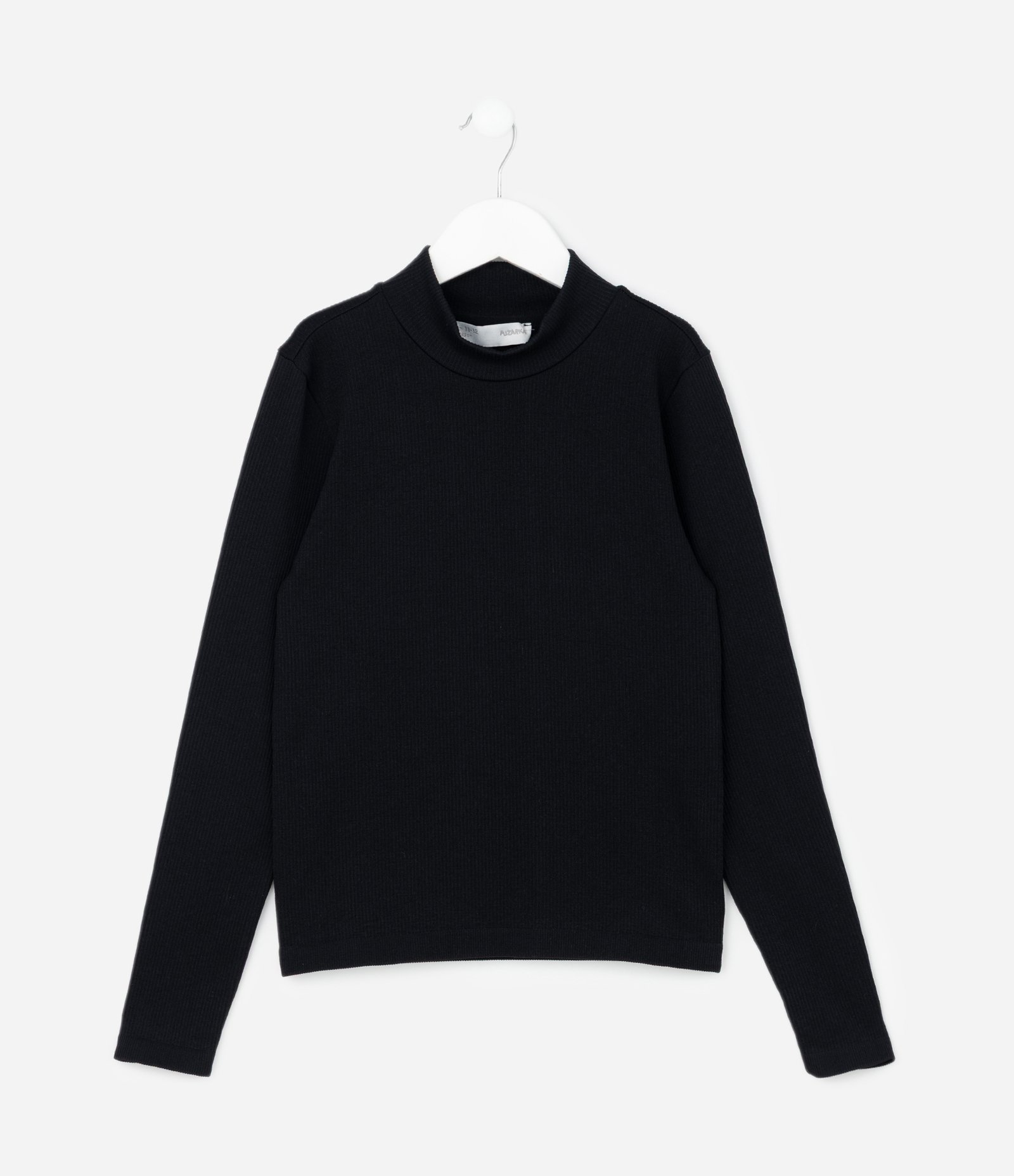 Camiseta Infantil Seamless com Gola Alta – Tam 5 a 14 Anos Preto 1