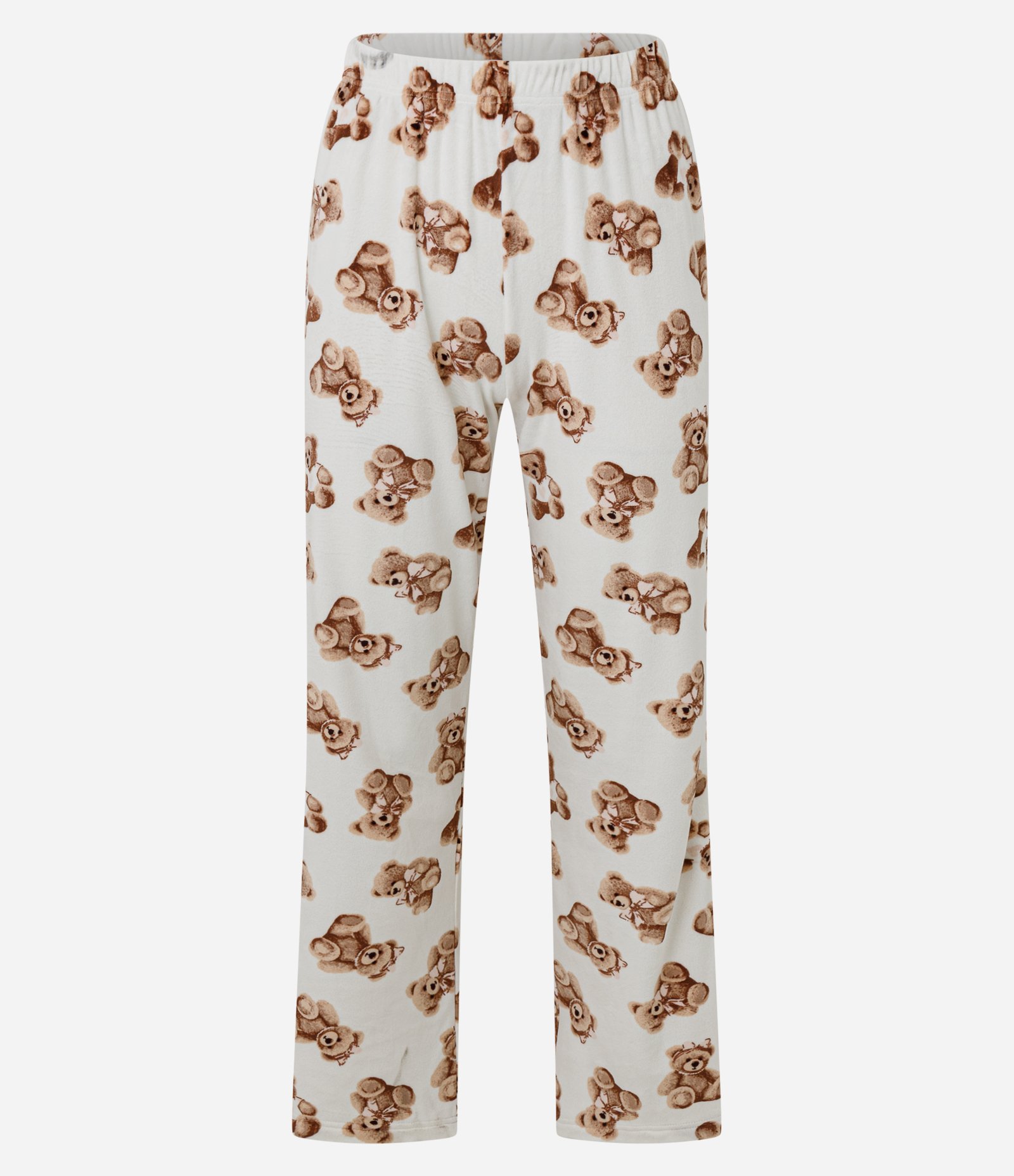 Pijama Longo em Plush Com Estampa de Ursinhos Bege 4