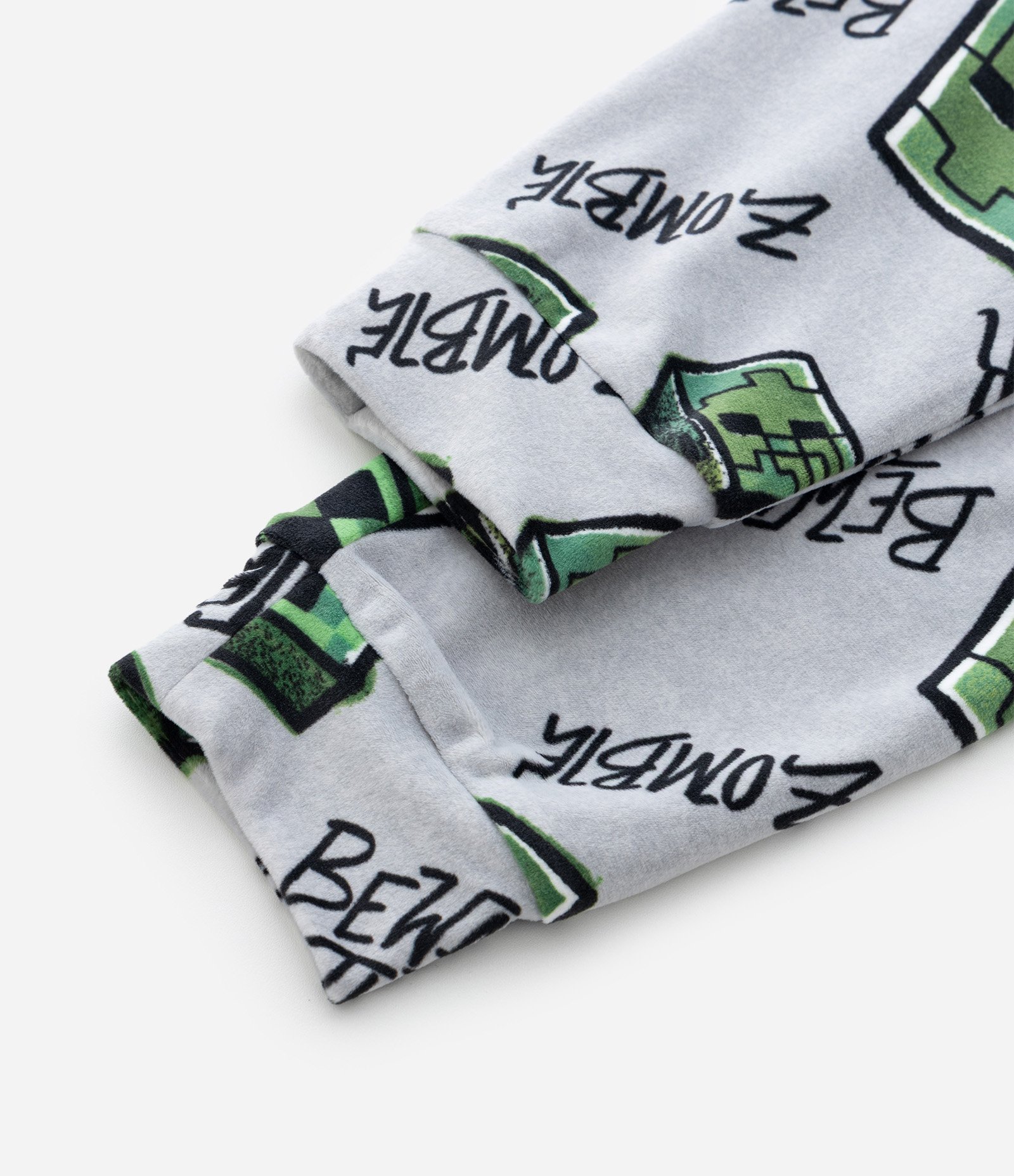 Pijama Infantil em Plush com Estampa Minecraft – Tam 5 a 14 Anos Cinza 8