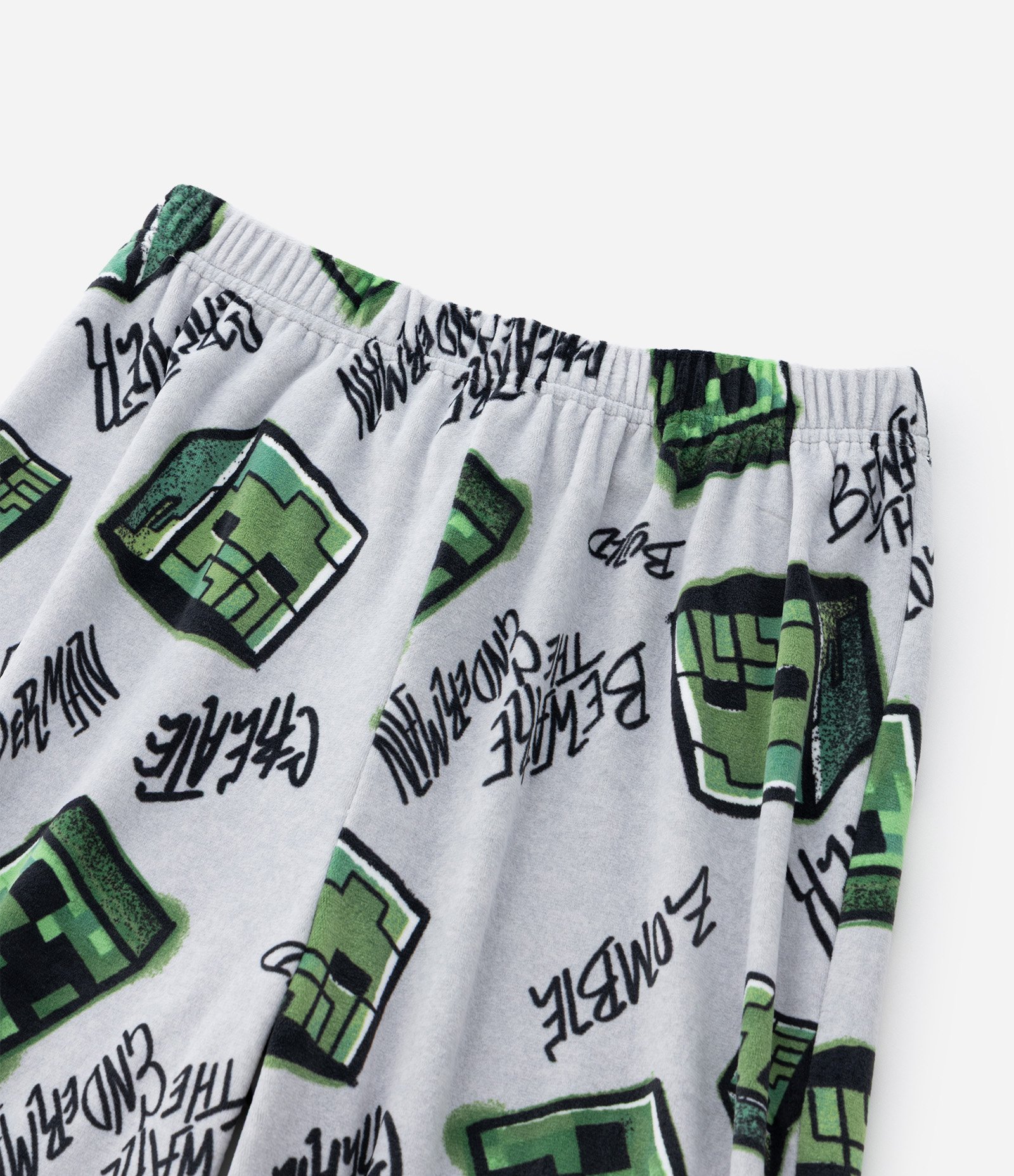 Pijama Infantil em Plush com Estampa Minecraft – Tam 5 a 14 Anos Cinza 9
