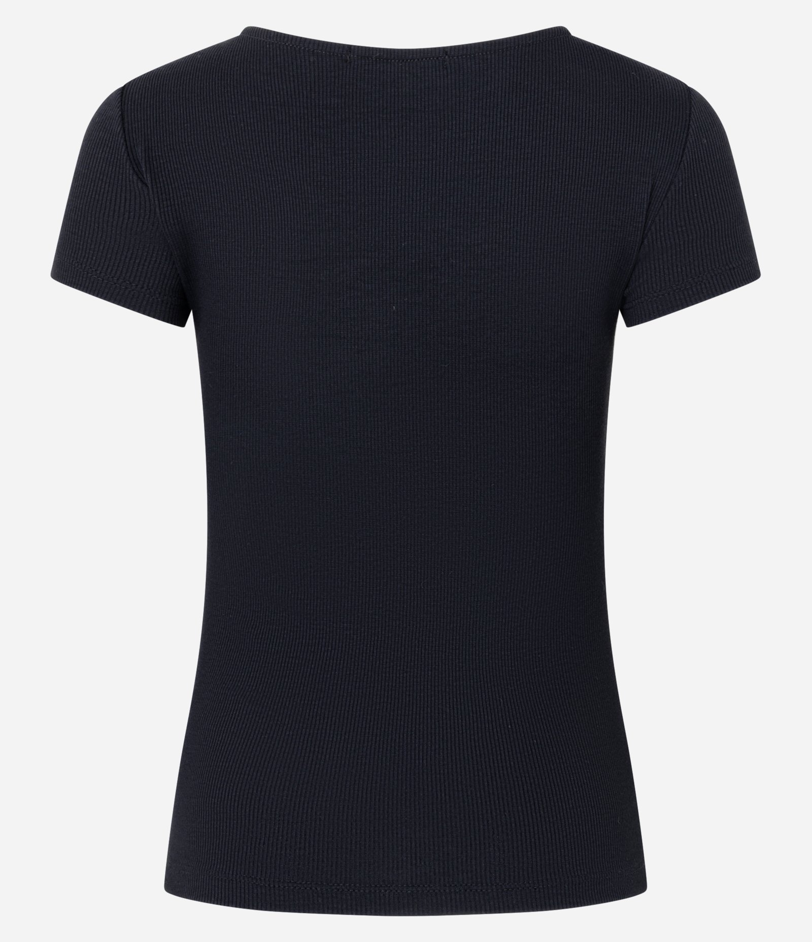 Blusa Canelada em Ribana com Gola Polo Preto 8