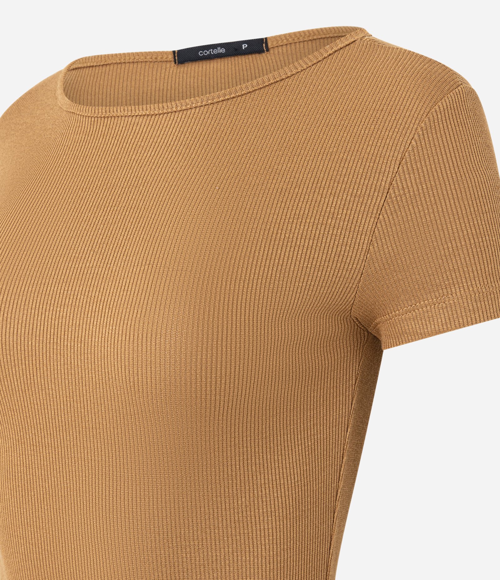 Blusa Canelada em Ribana com Gola Redonda Marrom 6