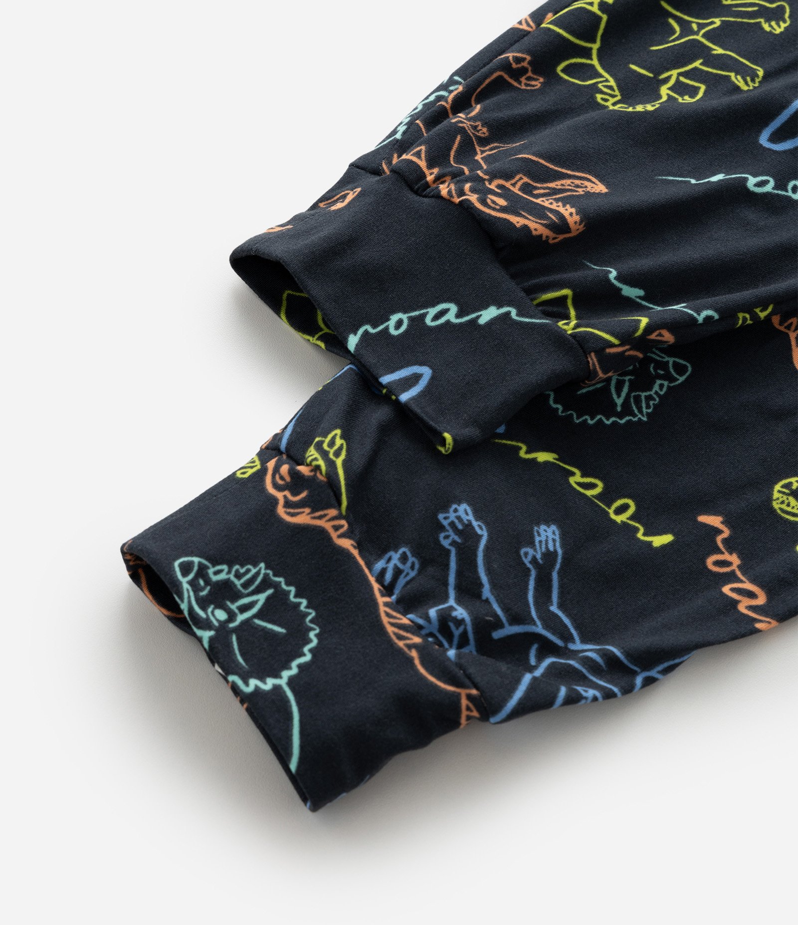 Pijama Infantil Longo com Estampa Dinossauros – Tam 4 a 14 Anos Preto 8