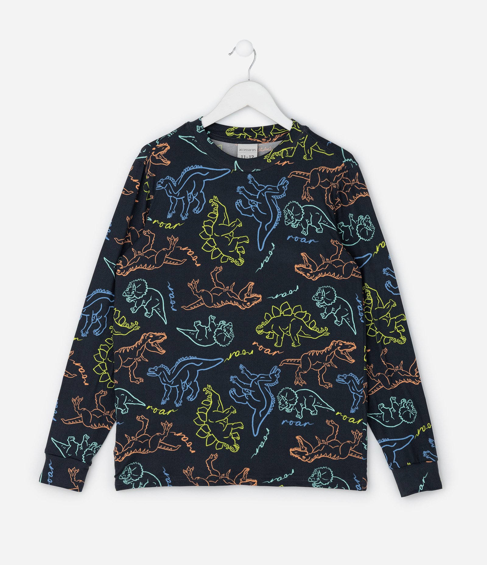 Pijama Infantil Longo com Estampa Dinossauros – Tam 4 a 14 Anos Preto 2
